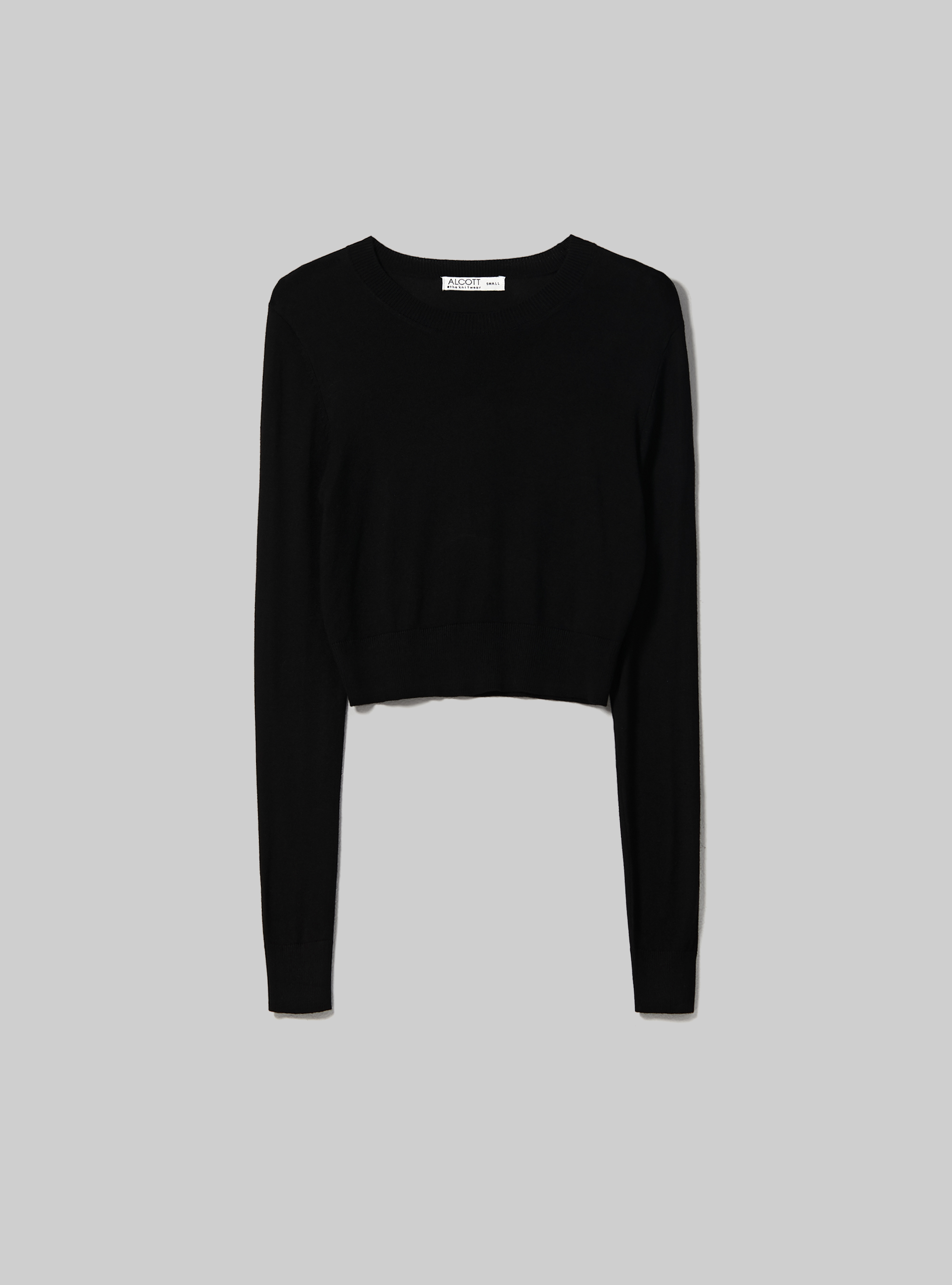 Pull court &agrave; col ras du cou, BK1 BLACK