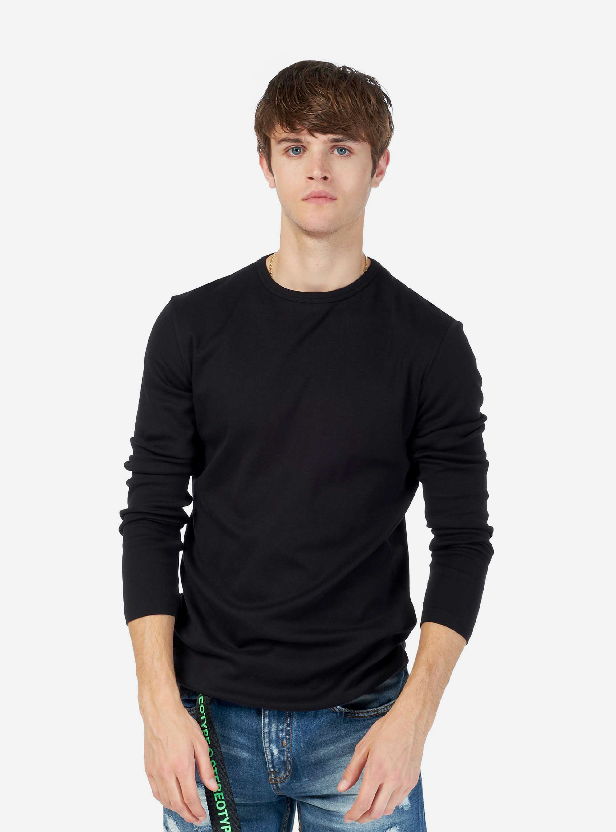 Maglietta basic 100% cotone comfort fit, NERO