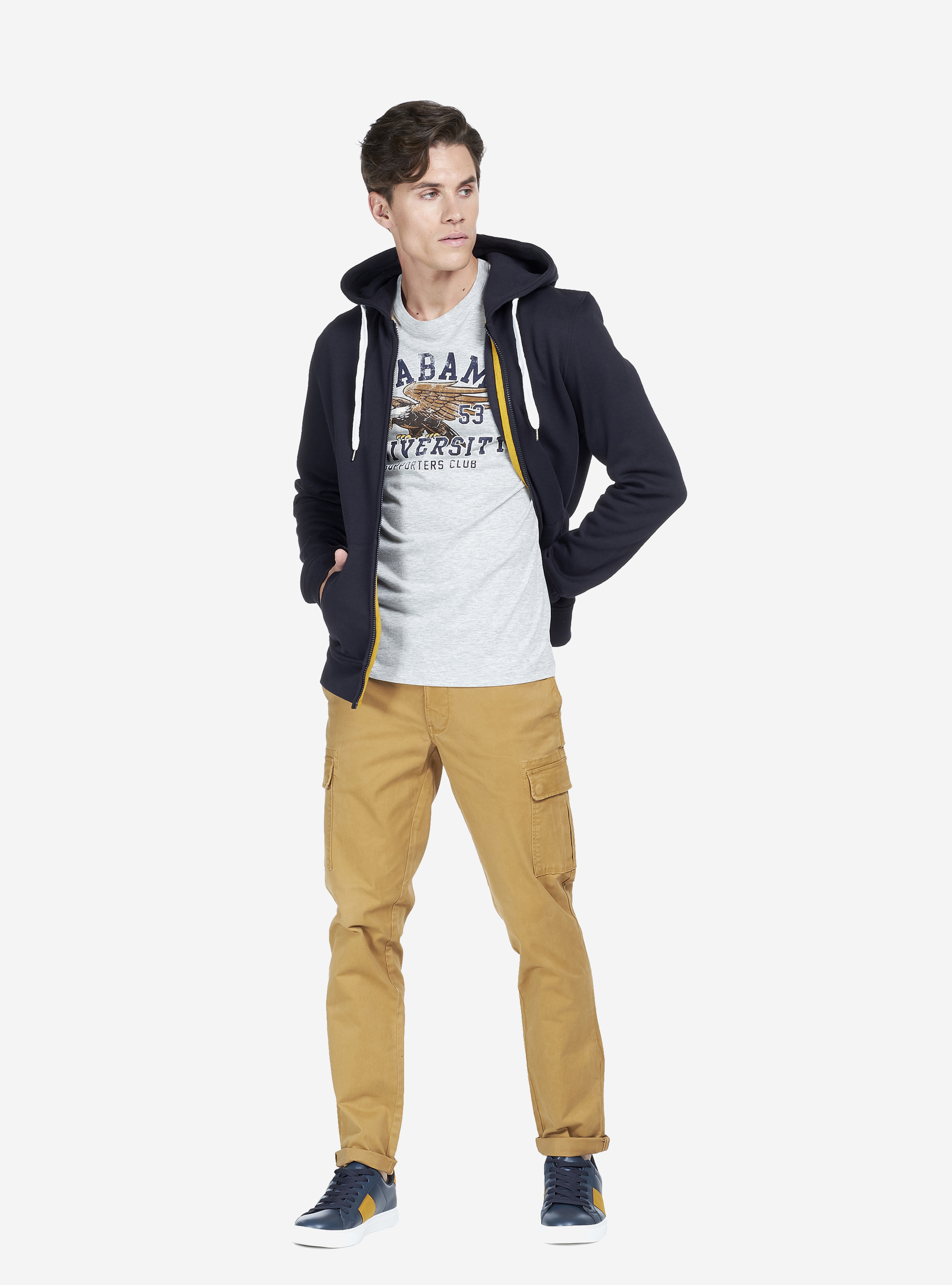 Cardigan basico in felpa, BLU