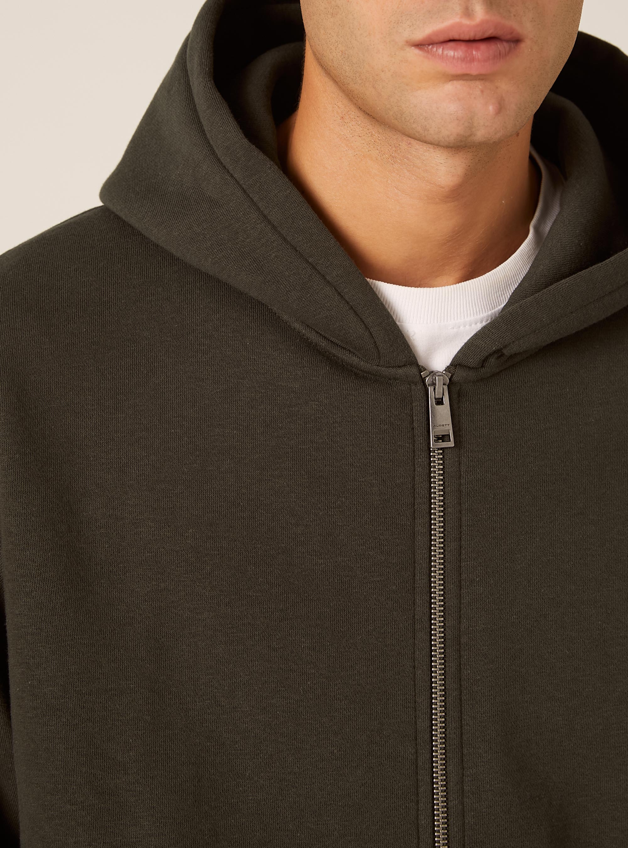 Boxy fit zip-up hoodie, KY1 KAKY DARK