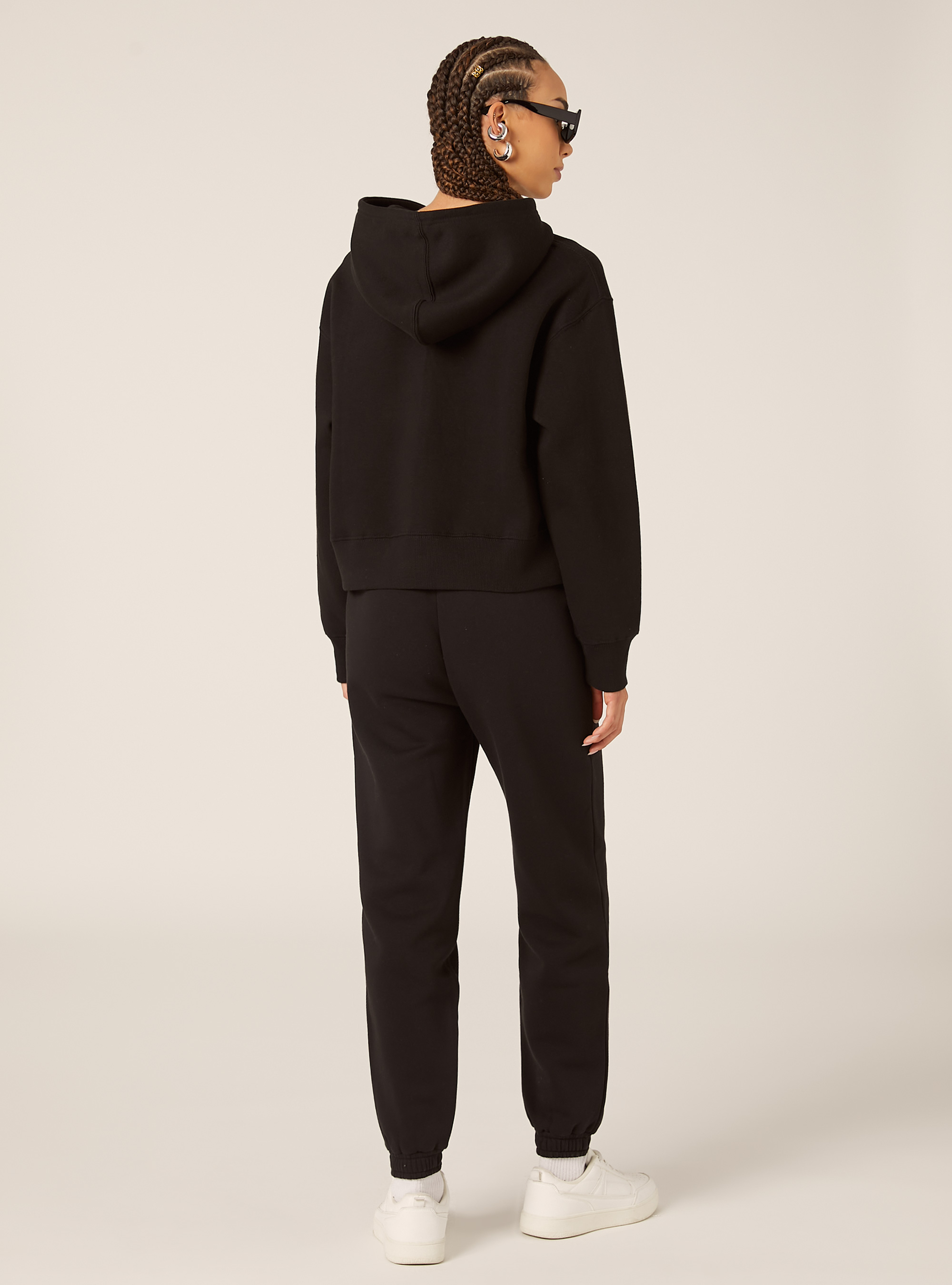 Sweat à capuche coupe boxy, BK1 BLACK