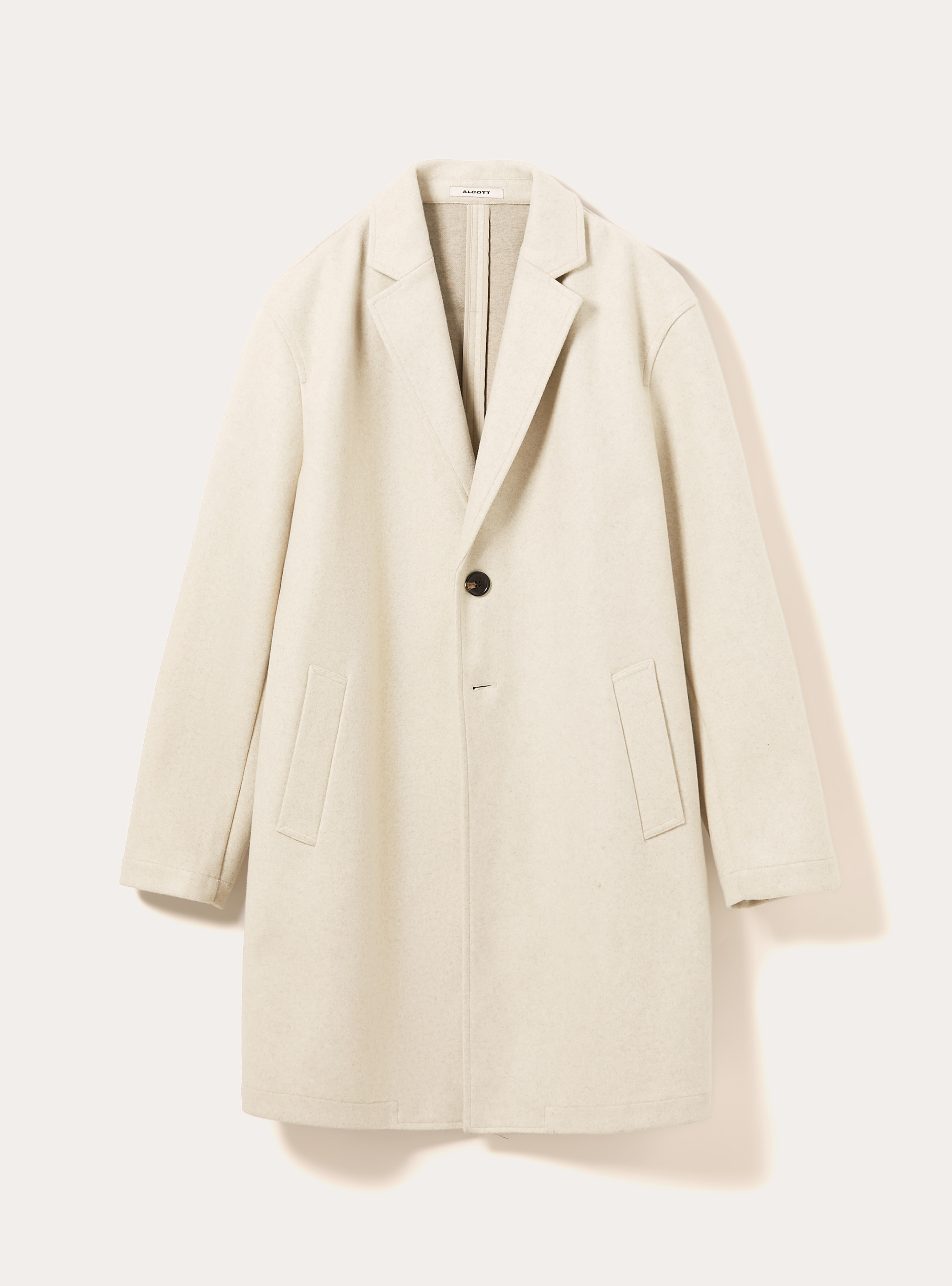 Unlined single-breasted coat, MBG3 BEIGE MEL LIGHT