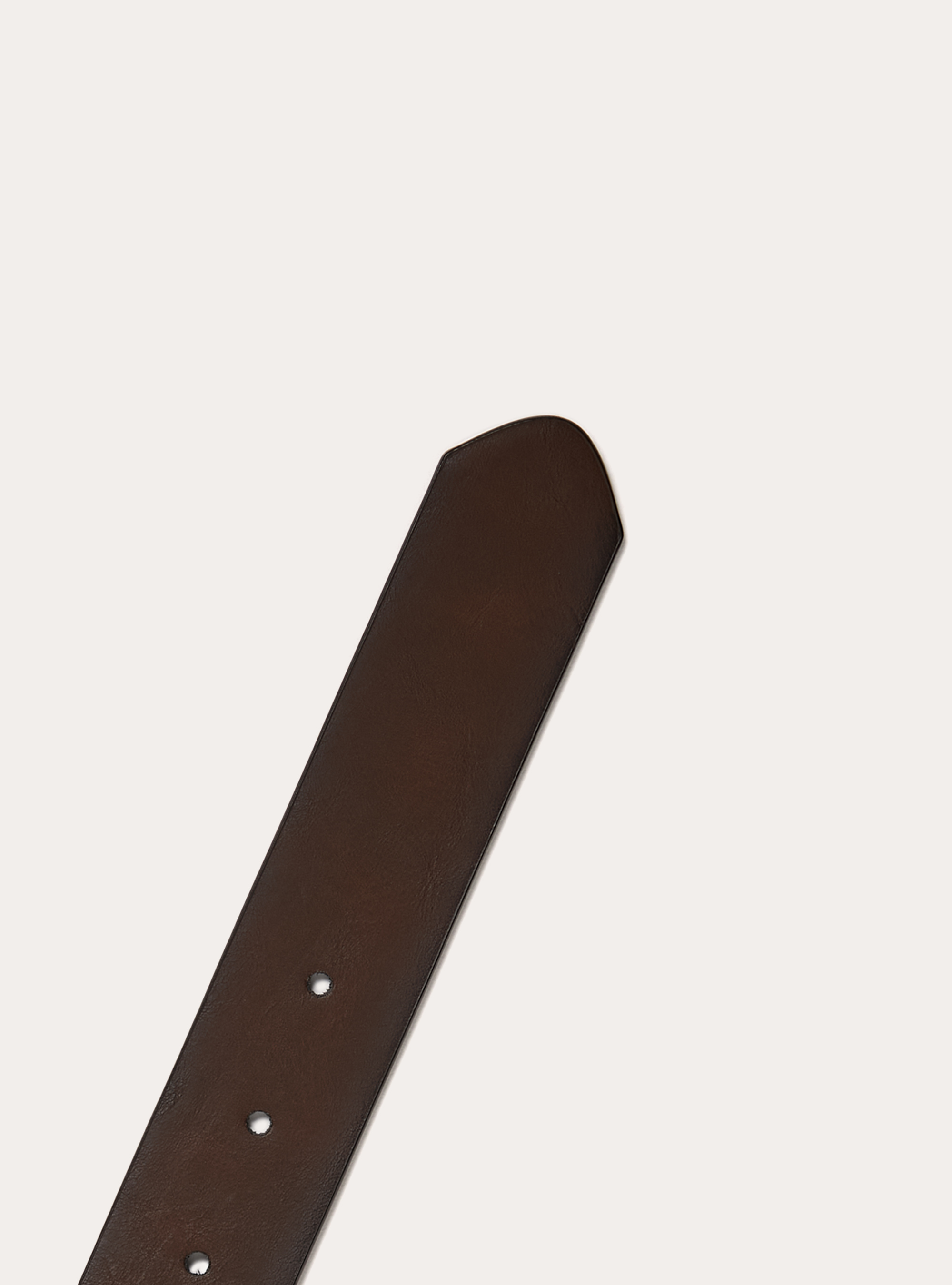 Cinturon de piel con hebilla cuadrada de efecto satinado, BR1 BROWN DARK