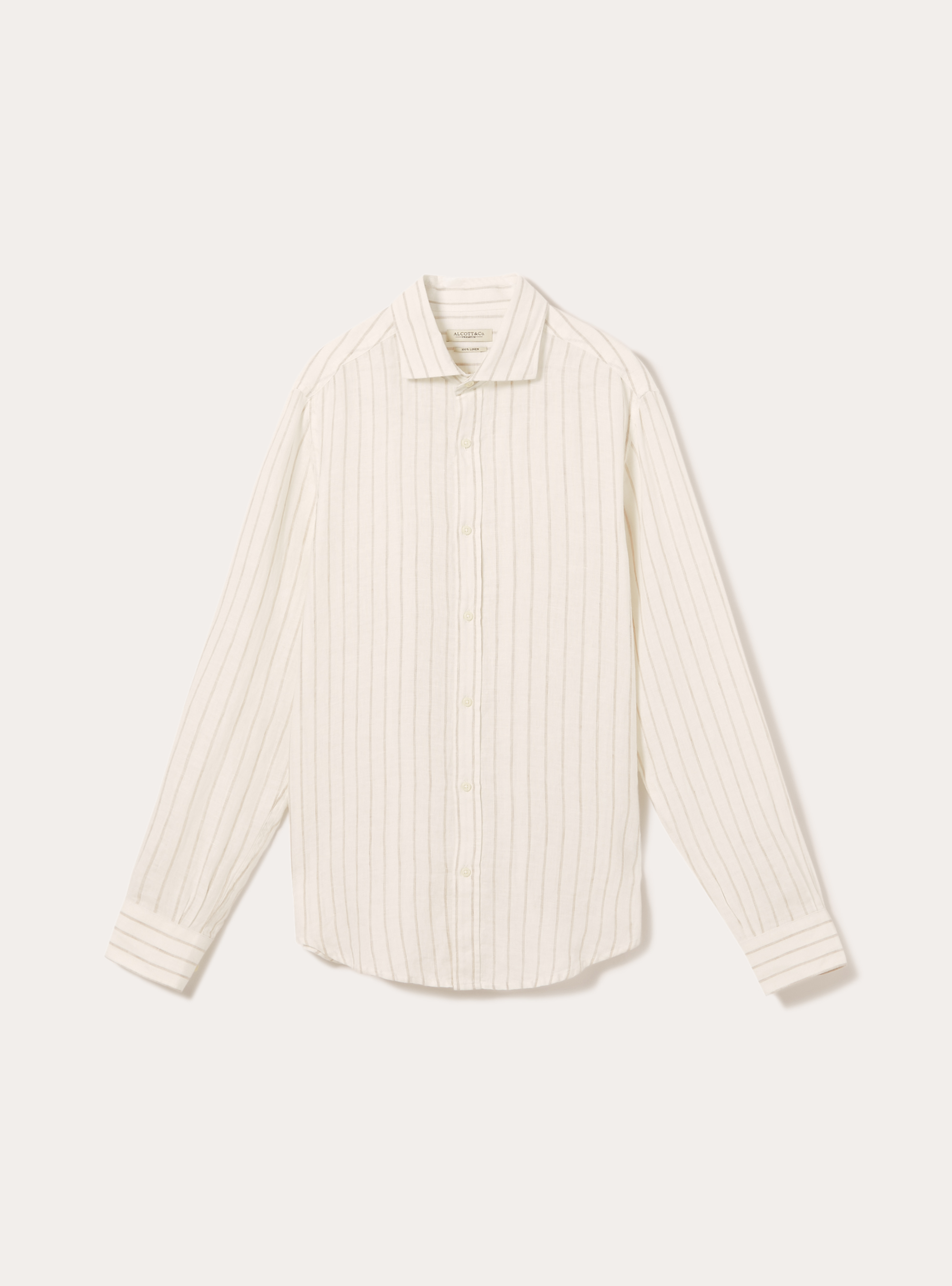 Camicia in lino rigata, WH2 WHITE