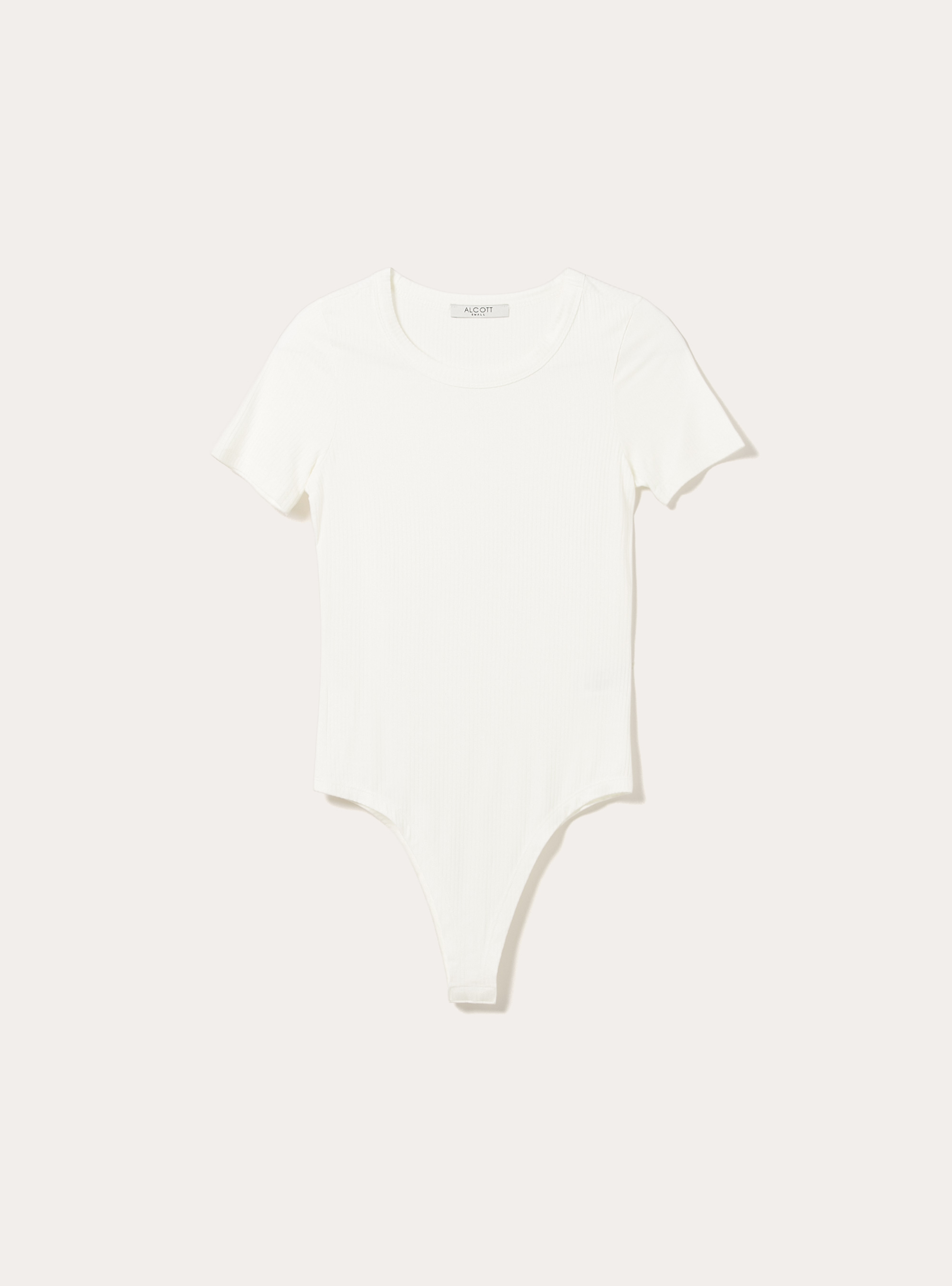 Body a coste maniche corte, WH2 WHITE