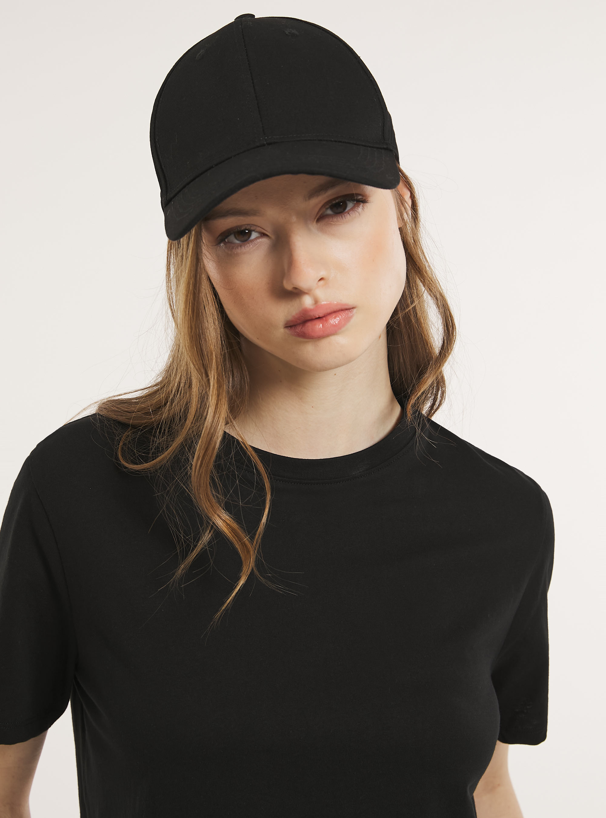 Crew-neck cotton T-shirt, BK1 BLACK