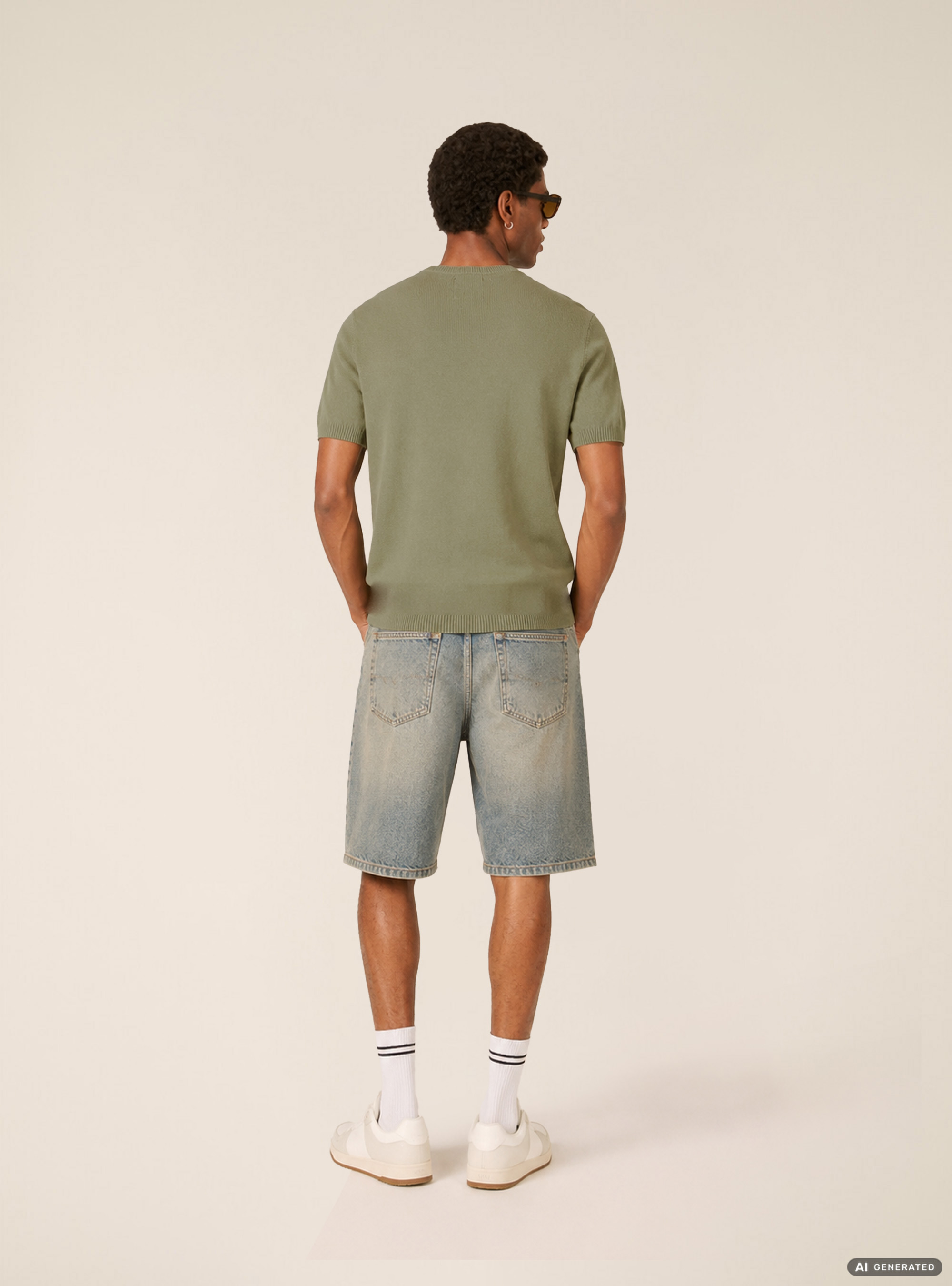 Kurz&auml;rmeliges leichtes Strick-T-Shirt, KY3 KAKY LIGHT
