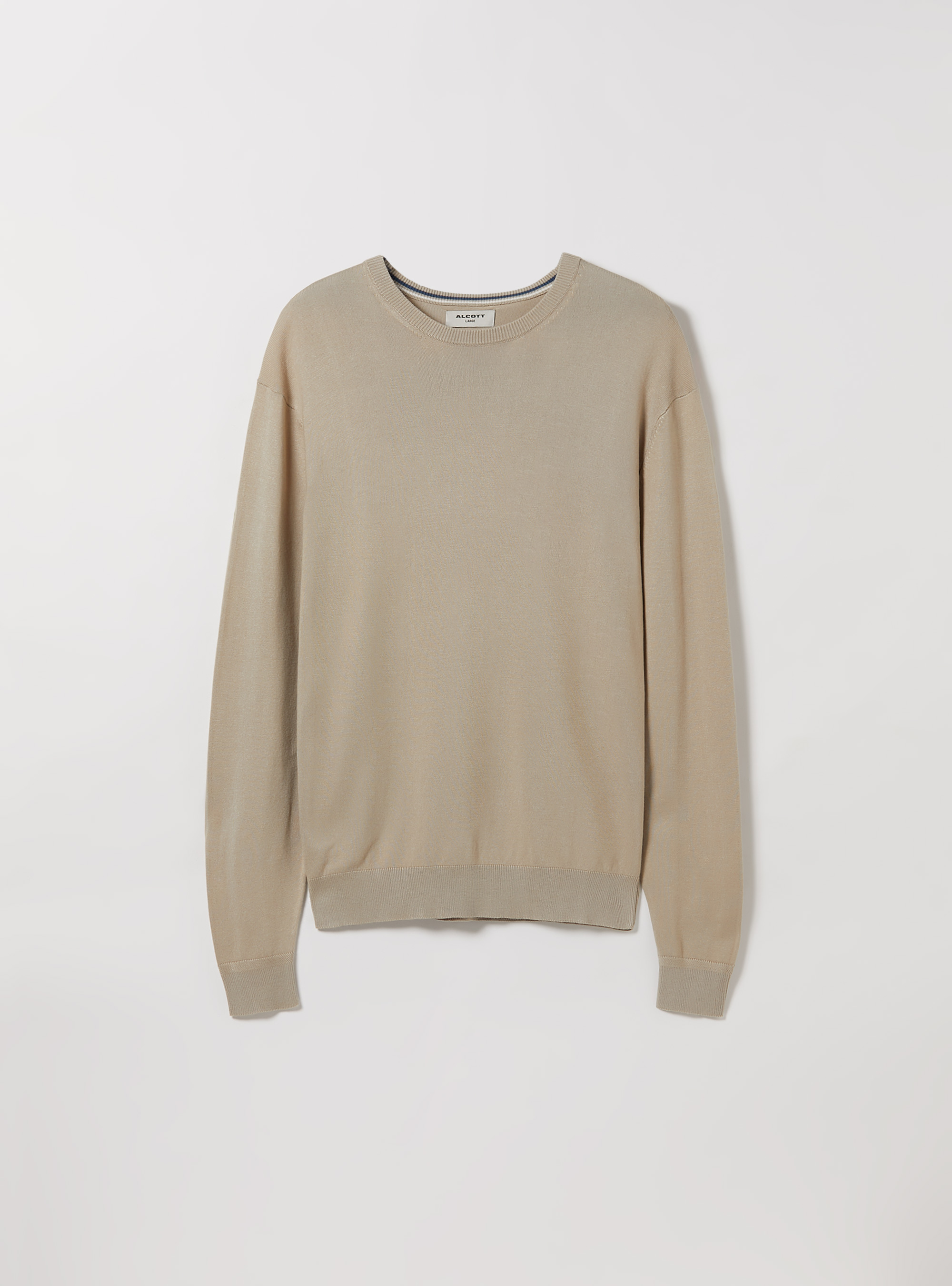 Round-neck pullover made of sustainable viscose Ecovero, BG2 BEIGE MEDIUM