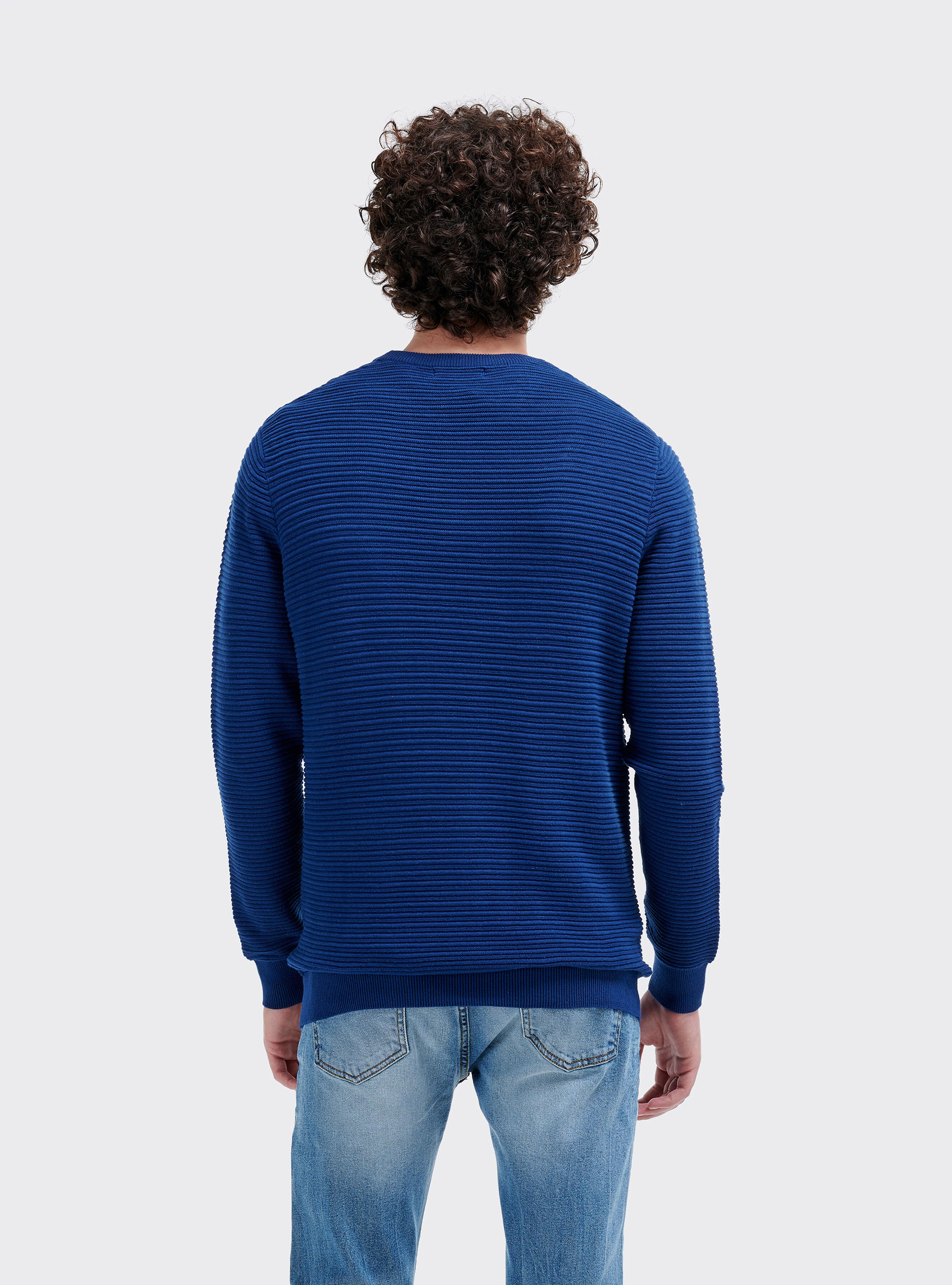 Jersey básico con cuello redondo de punto estructurado, C2230 ROYALE