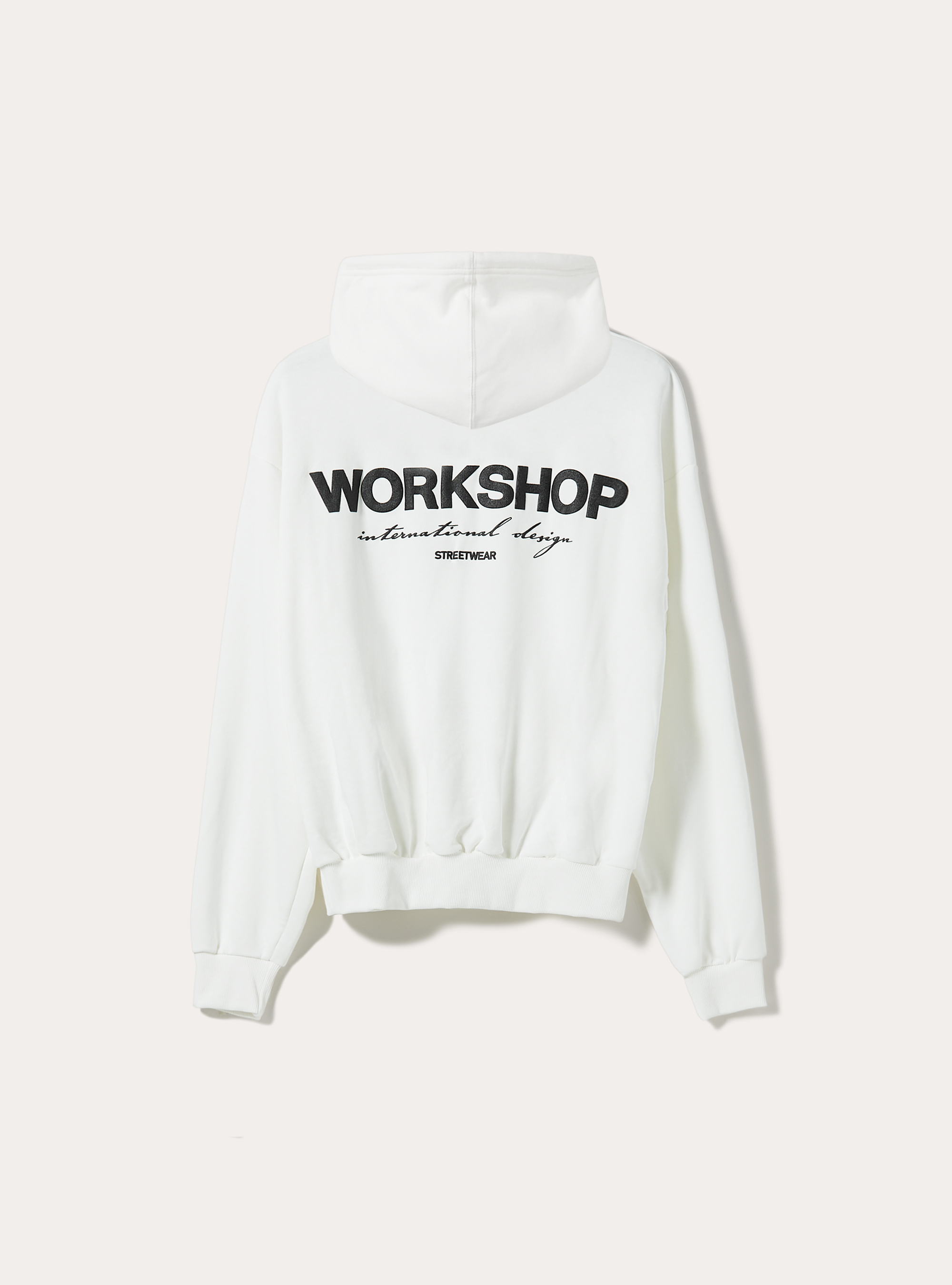 Boxy fit sweatshirt with Workshop print, WH2 WHITE
