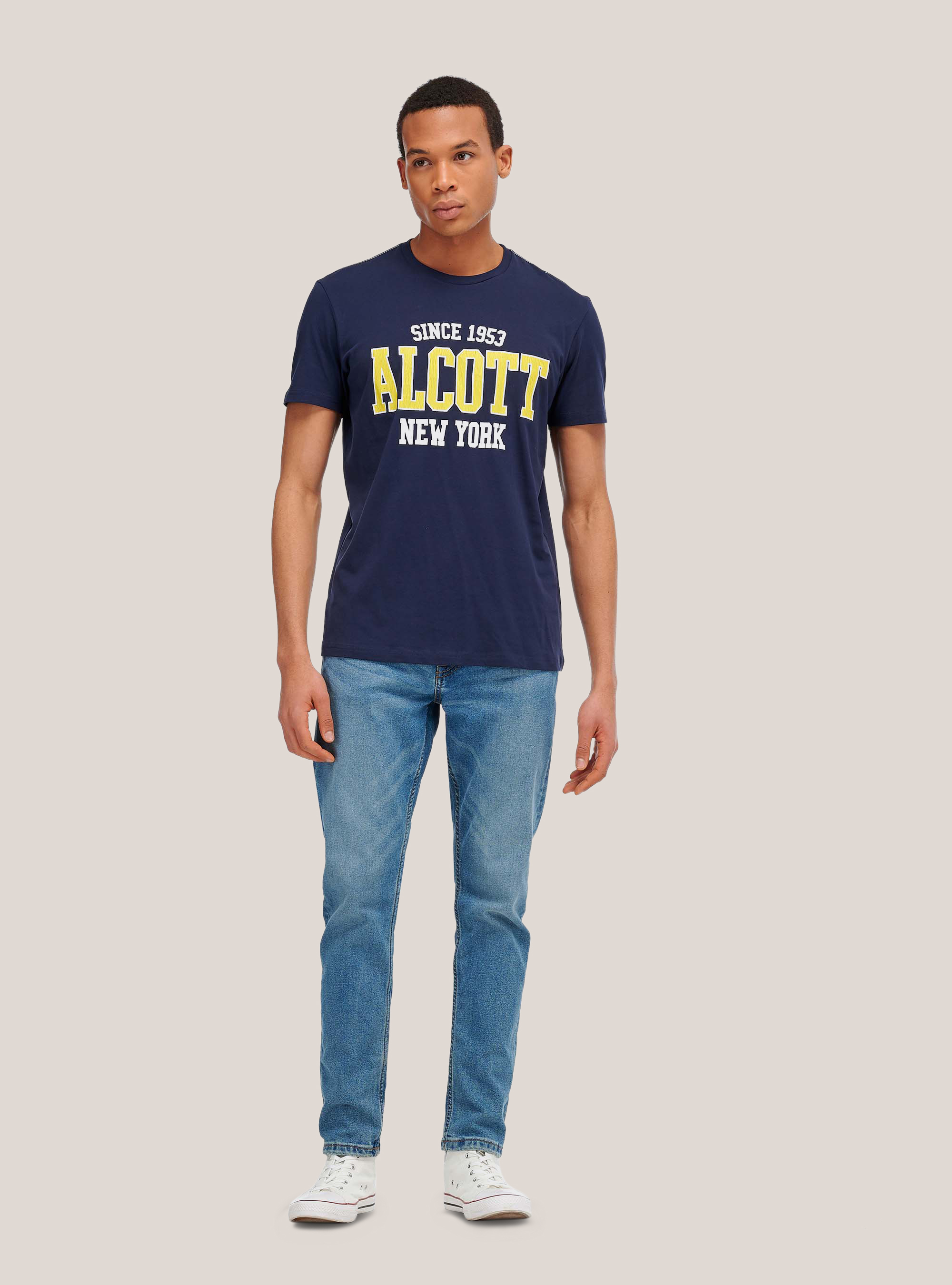 T-Shirt mit Alcott-Logo, C0217 BLUE