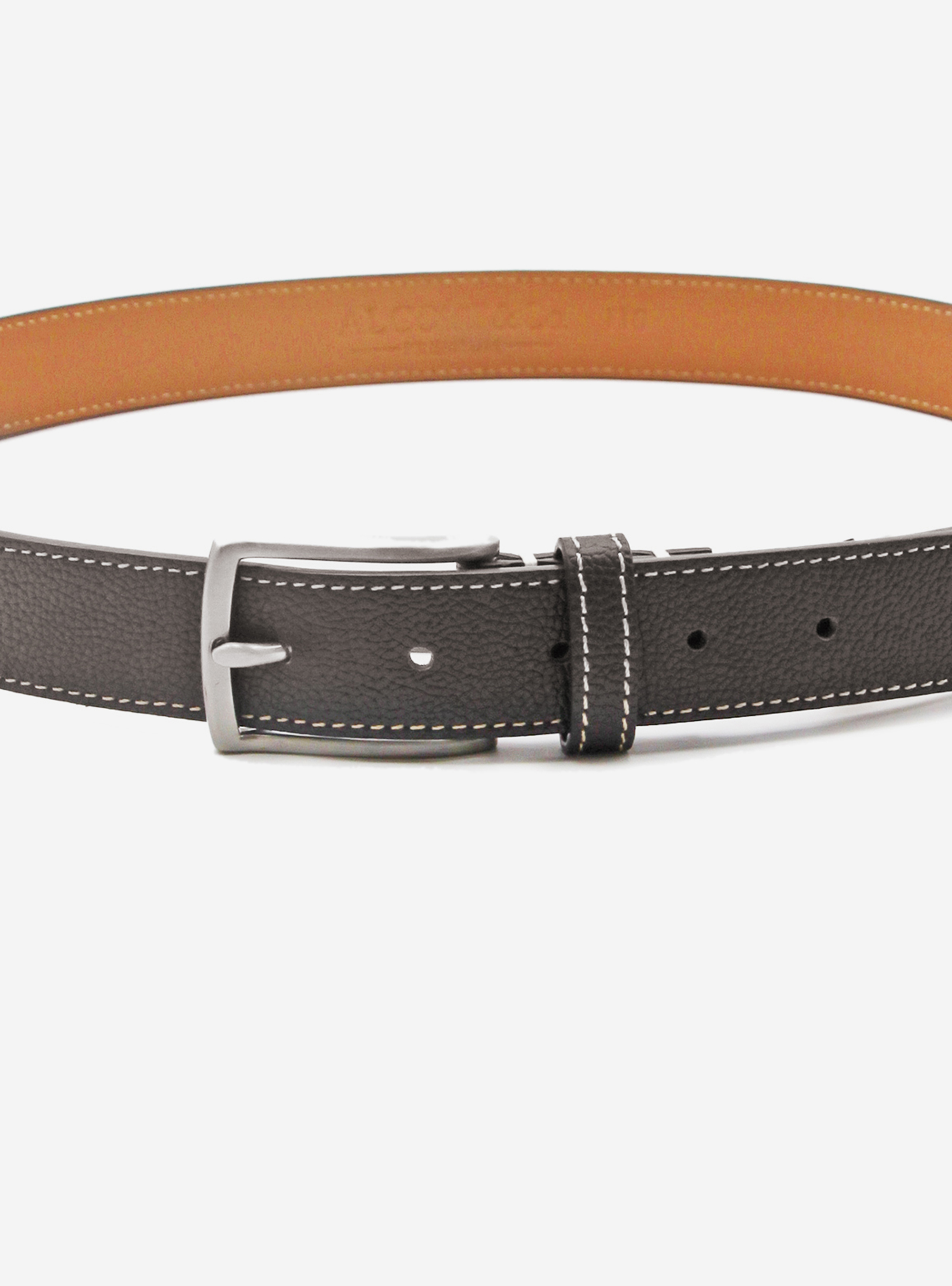 LEATHER BELT, DARK BROWN