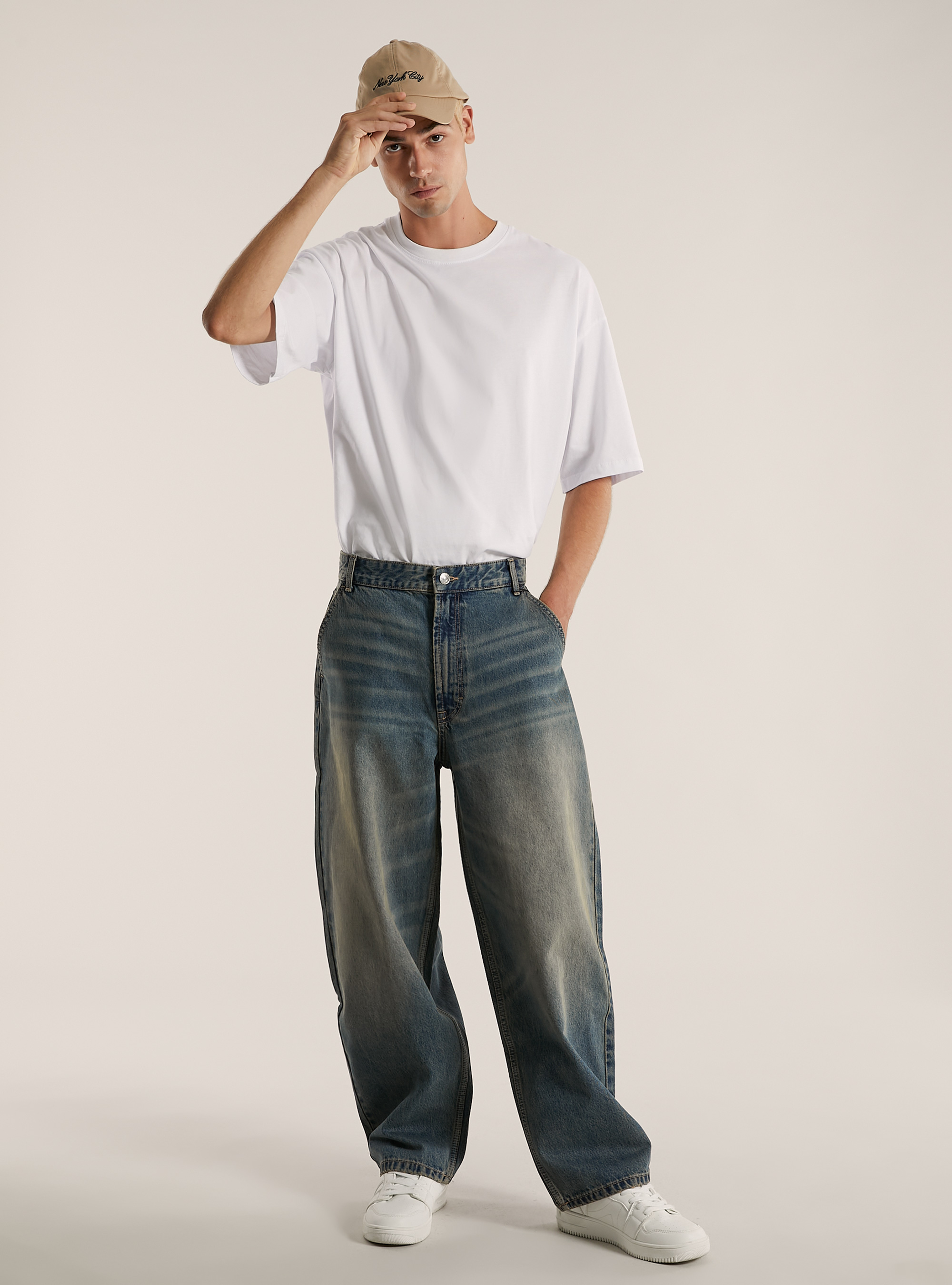 Vaqueros skater baggy fit, D003 MEDIUM BLUE