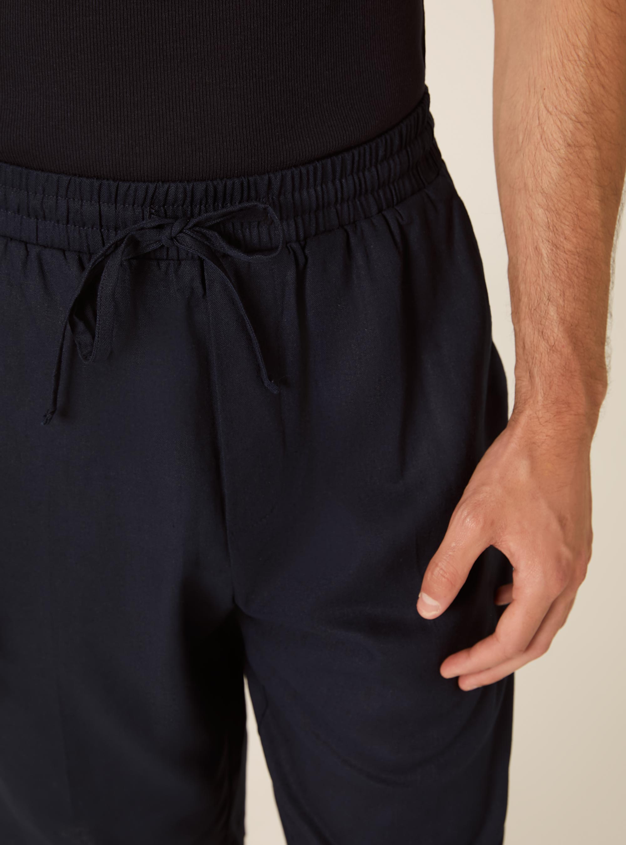 Bermuda in misto lino, NA1 NAVY DARK