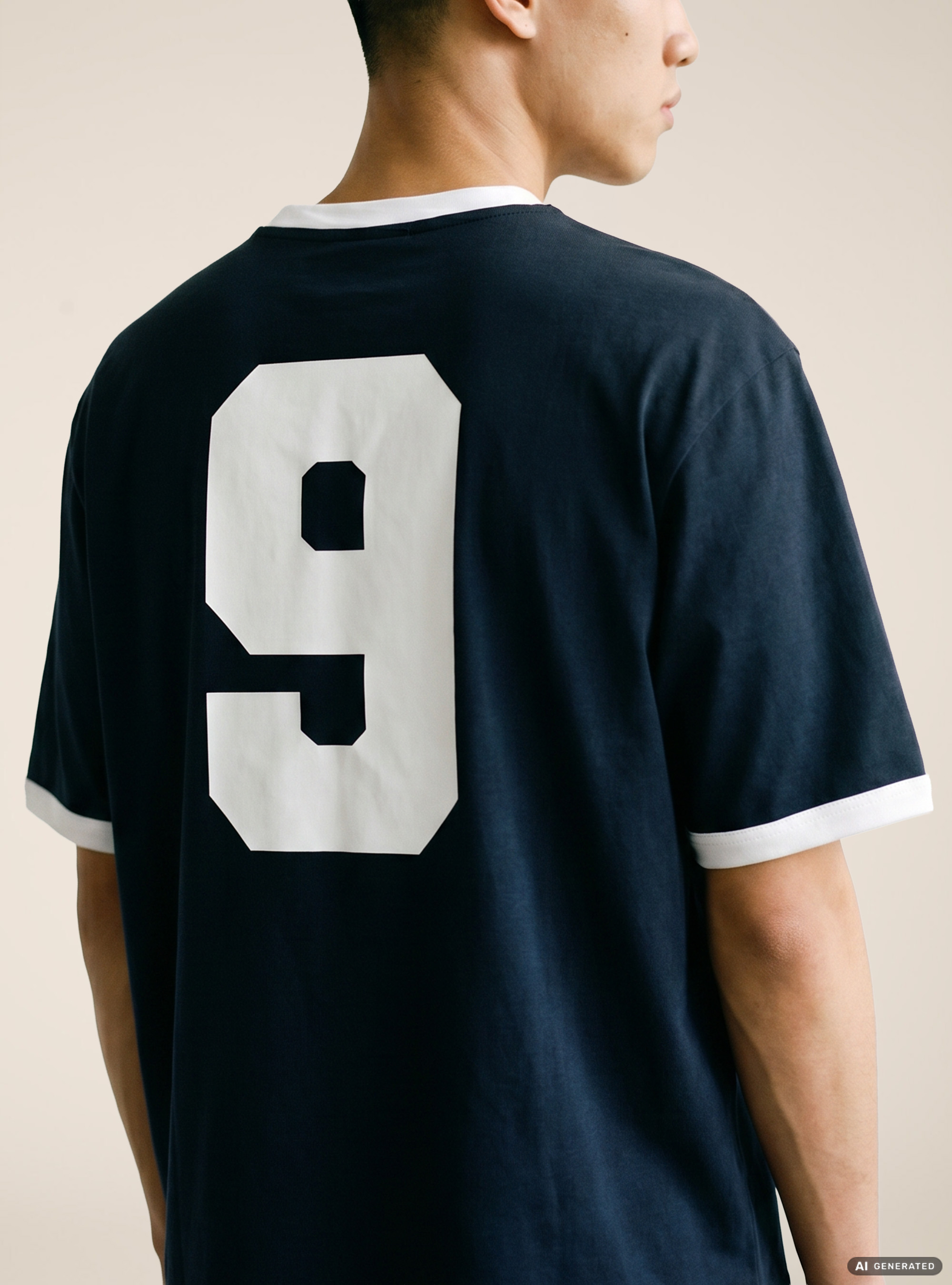 Camiseta Ringer Regular Fit con Gr&aacute;fico Deportivo de Naciones, NA1 NAVY DARK