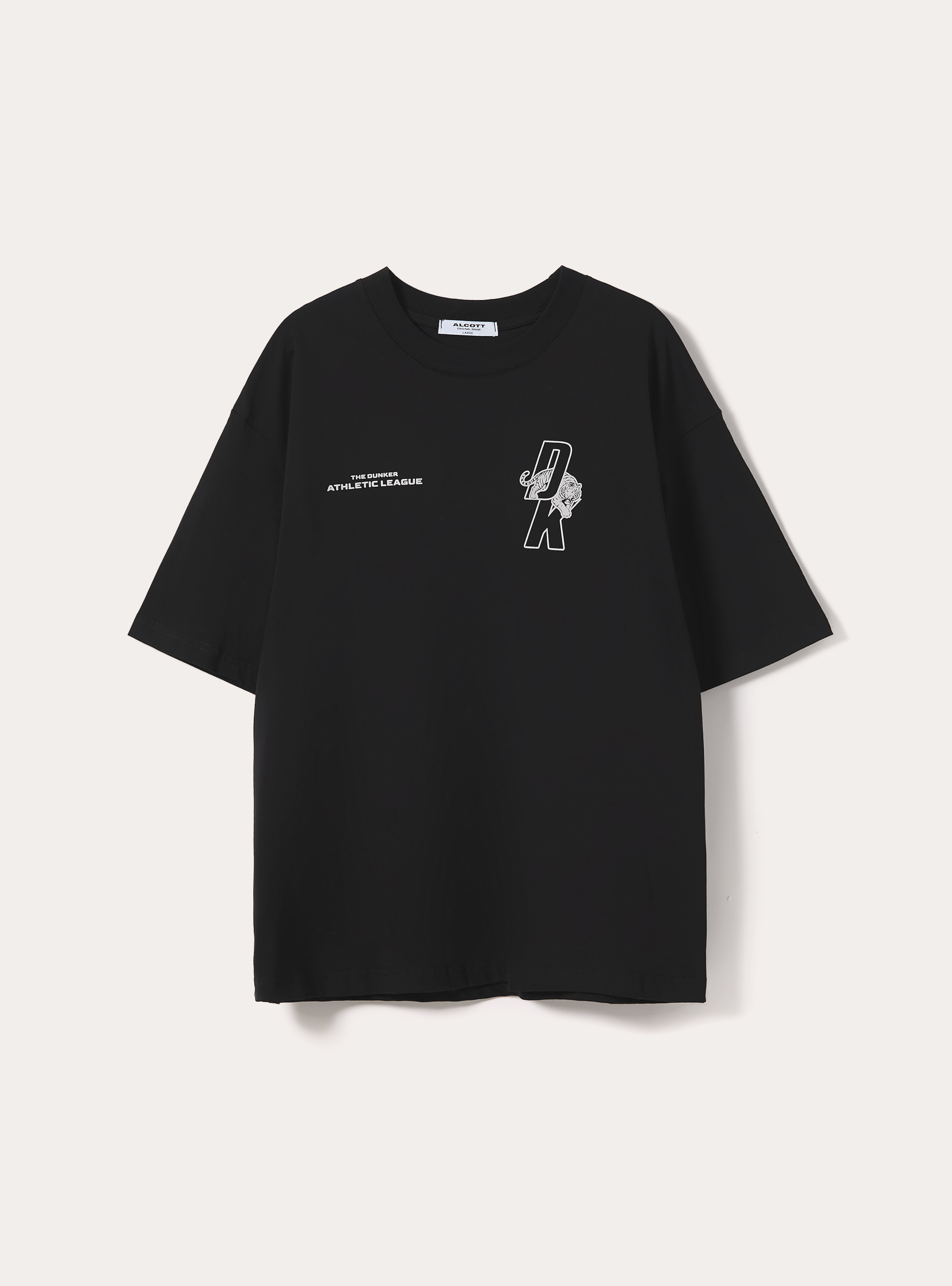 T-shirt con stampa basket boxy fit, BK1 BLACK