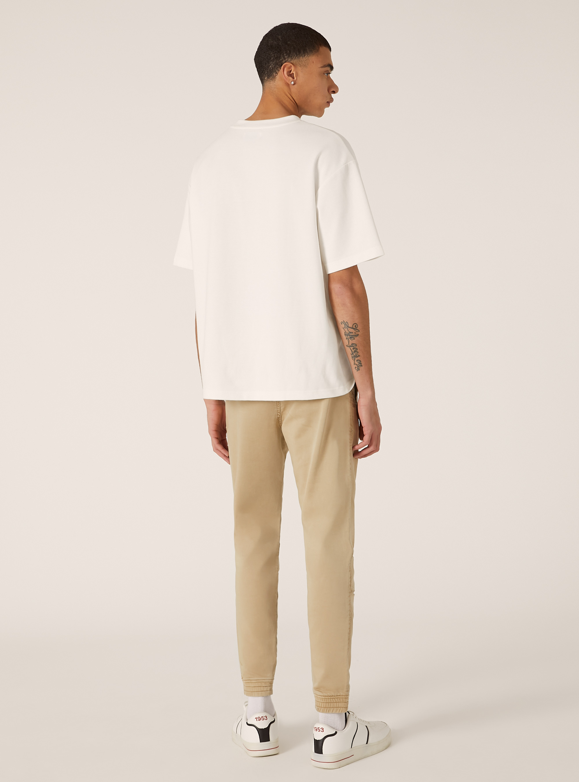 Cotton jogger trousers, BG1 BEIGE DARK