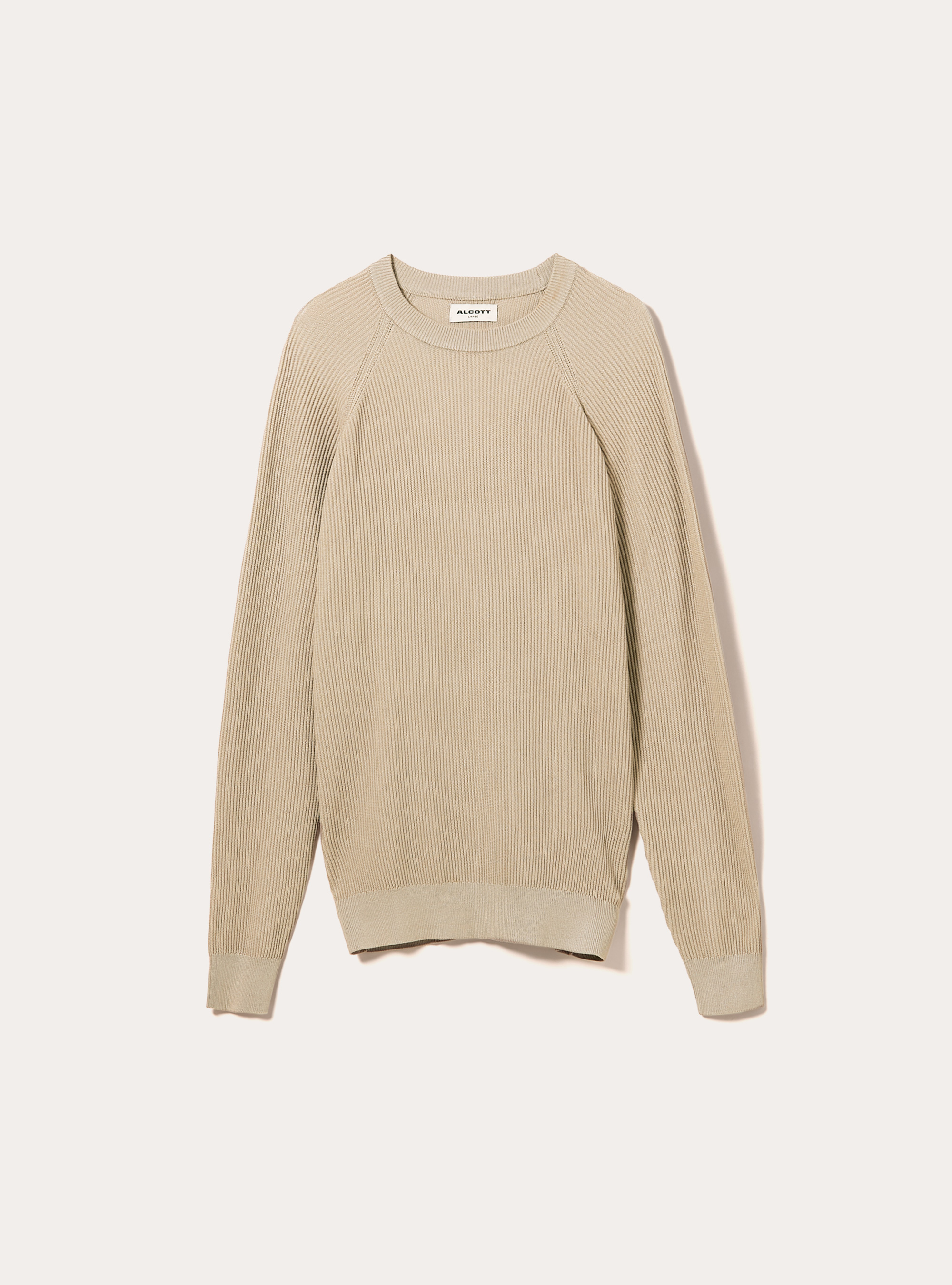 Jersey ligero de canalé, BG2 BEIGE MEDIUM