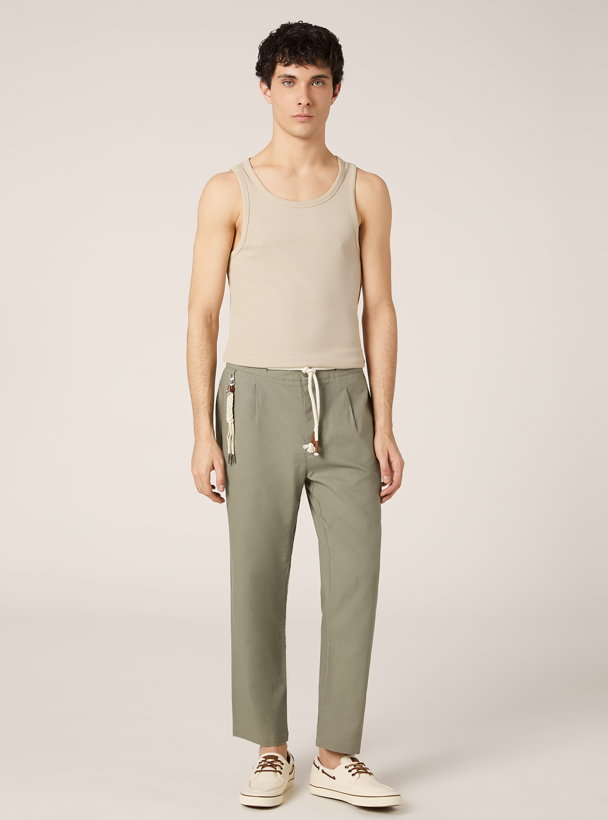 Pantalon de jogging en lin m&eacute;lang&eacute;, KY2 KAKY MEDIUM