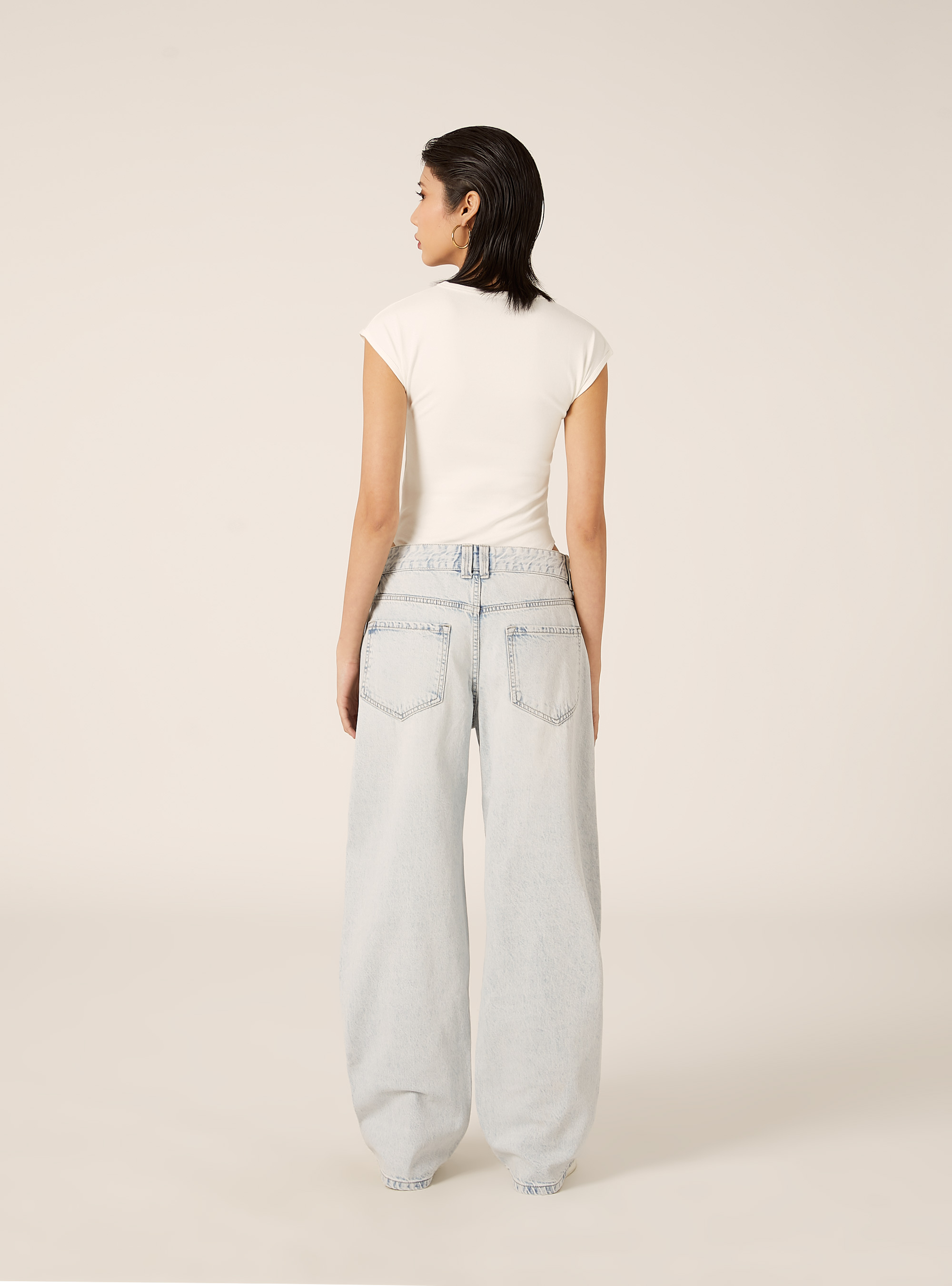 Jeans baggy barrel, D007 LIGHT AZURE