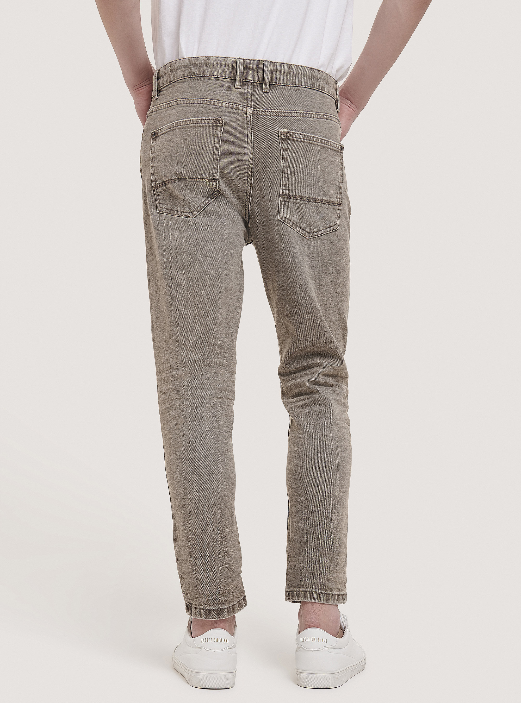 Stretch twill cotton trousers, C524 L.BROWN