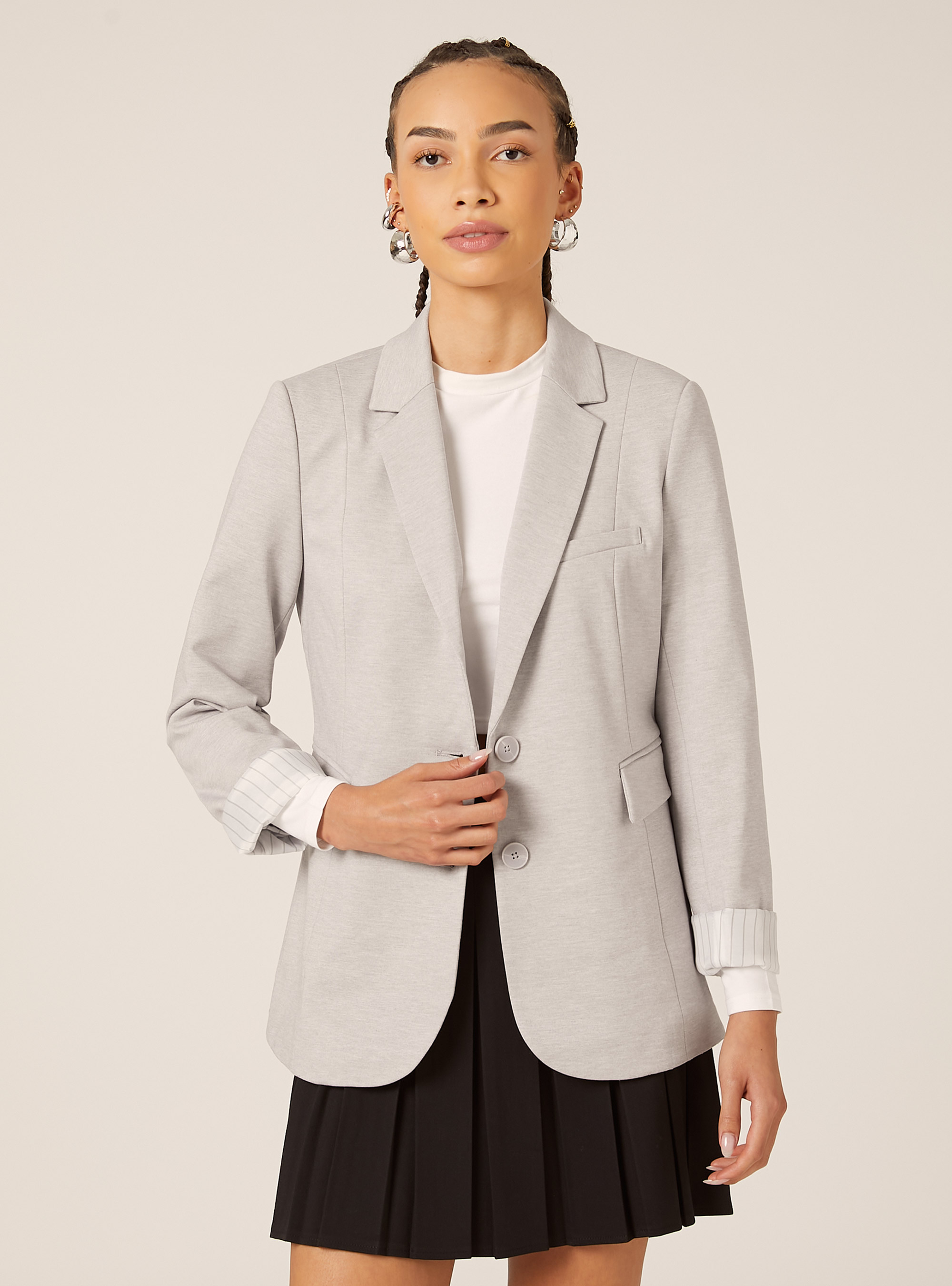 Jersey blazer, MGY2 GREY MEL MEDIUM