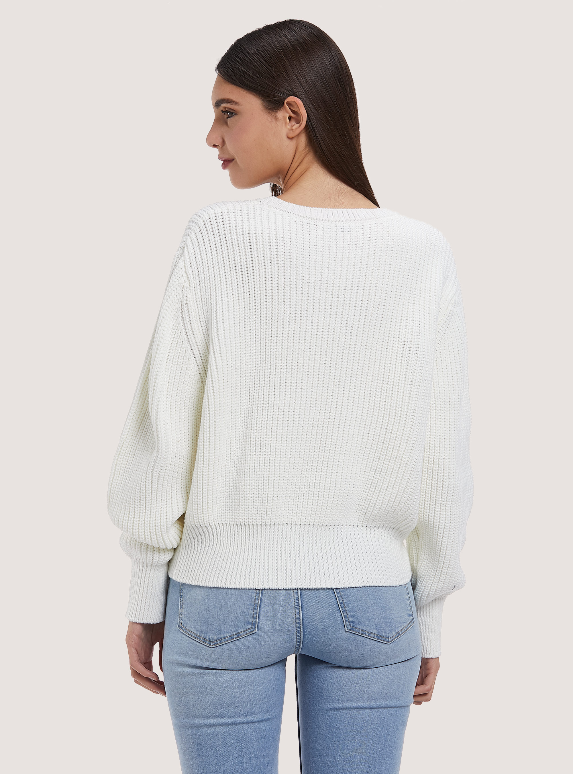 Pullover costa inglese comfort fit, BIANCO