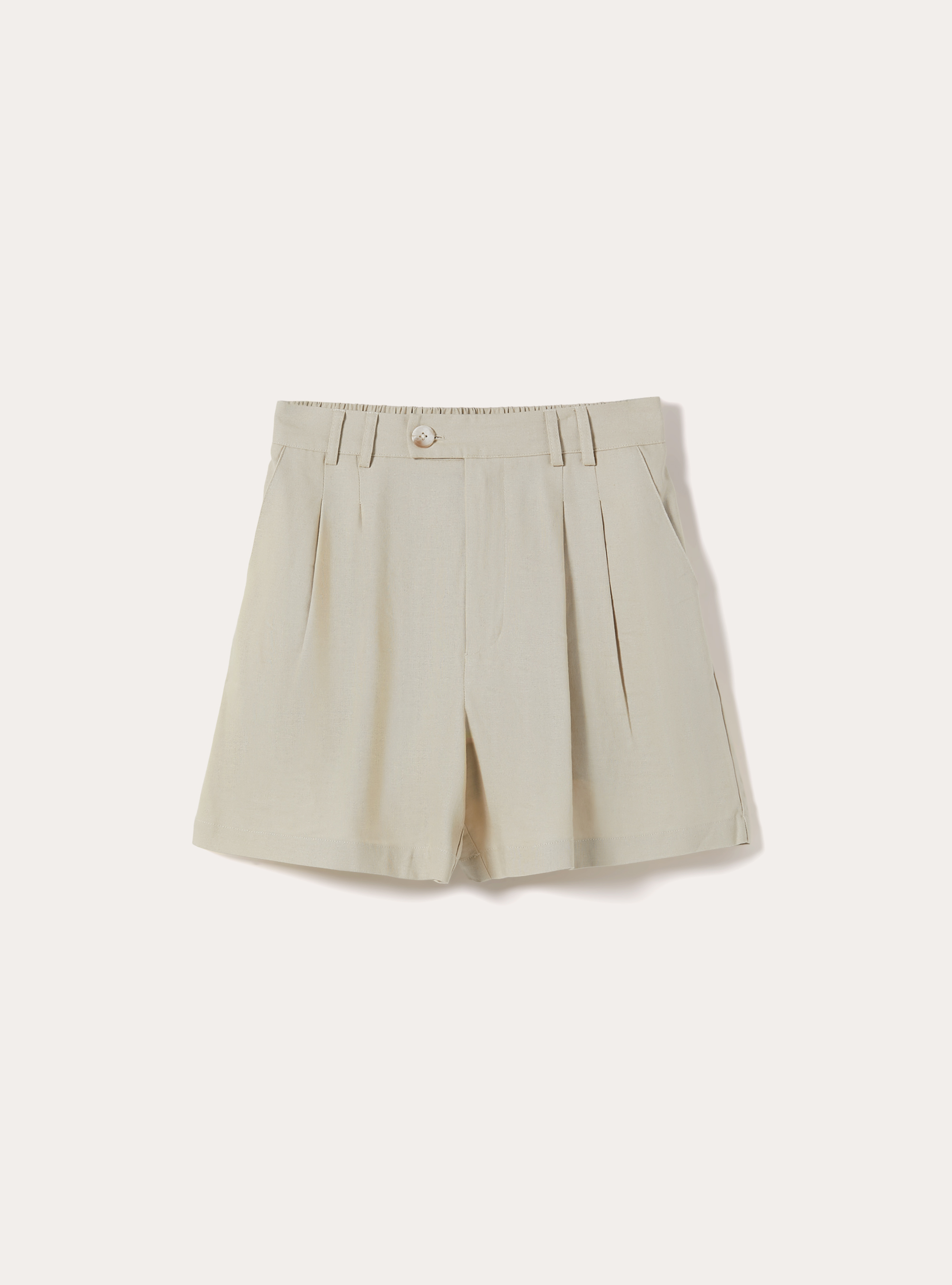 Einfarbige Bermudas aus Leinenmischung, BG2 BEIGE MEDIUM