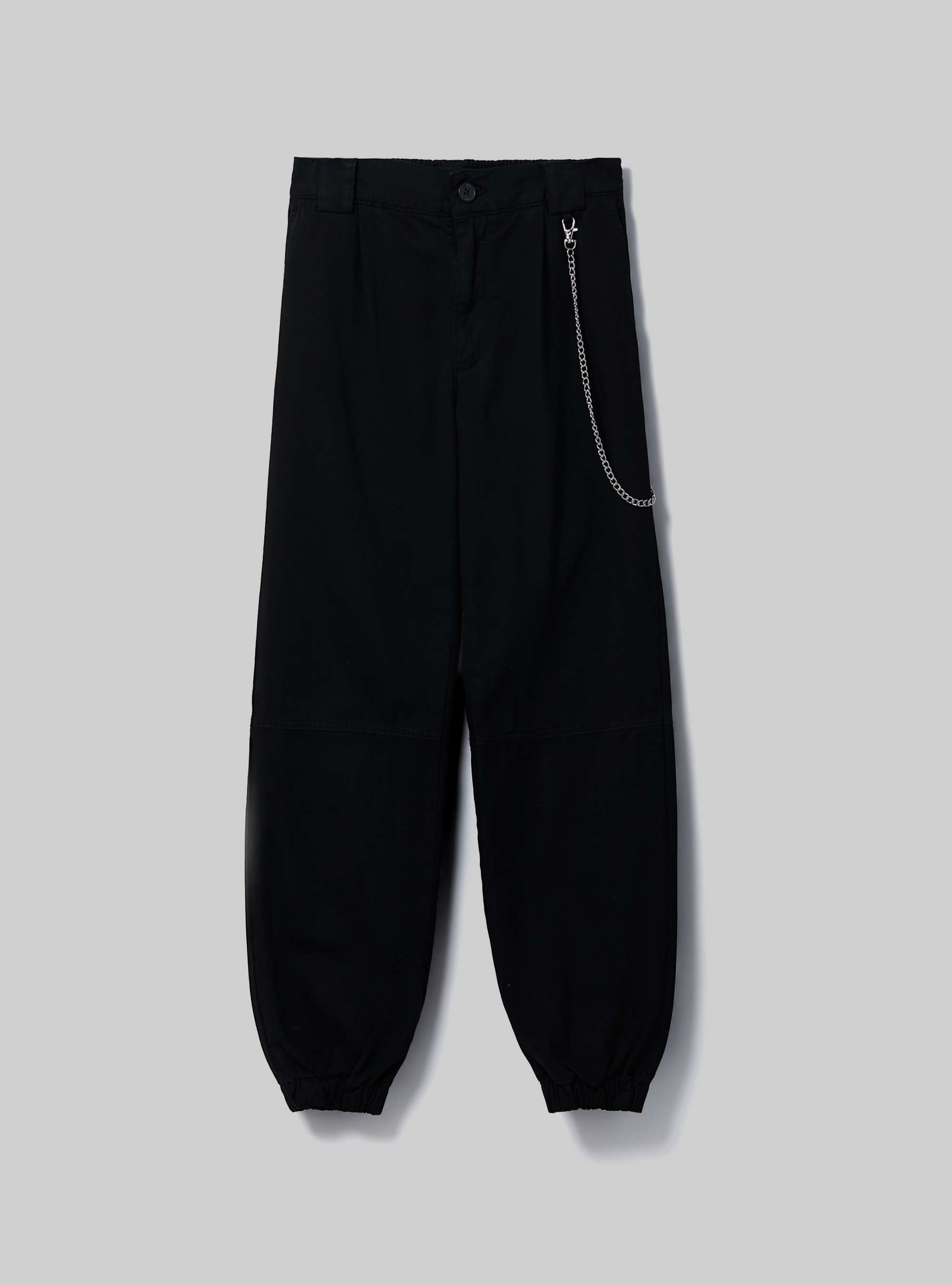 Jogger trousers with chain, BK1 BLACK