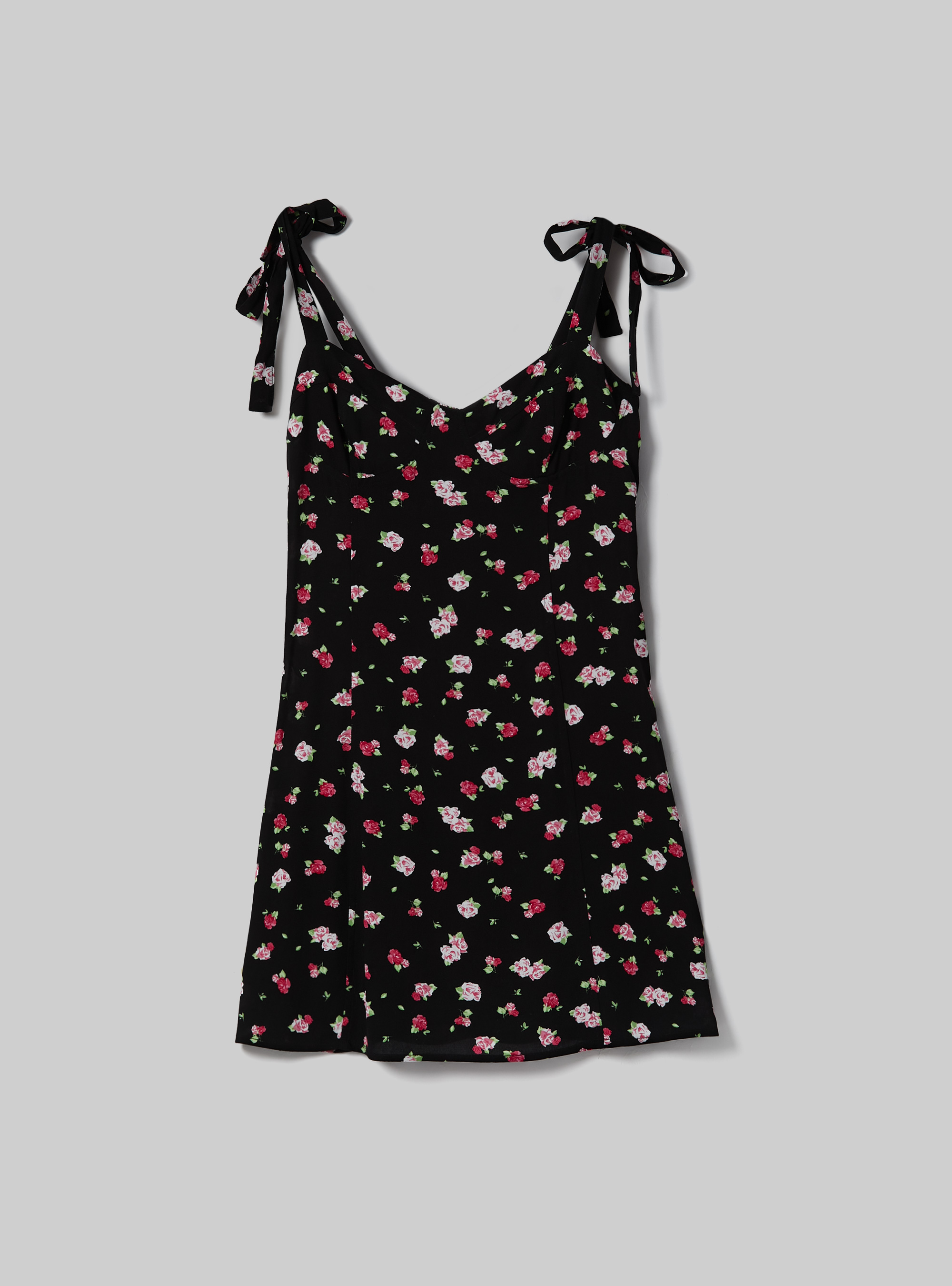 Robe &agrave; fleurs avec bretelles &agrave; noeuds, FL FLOREAL