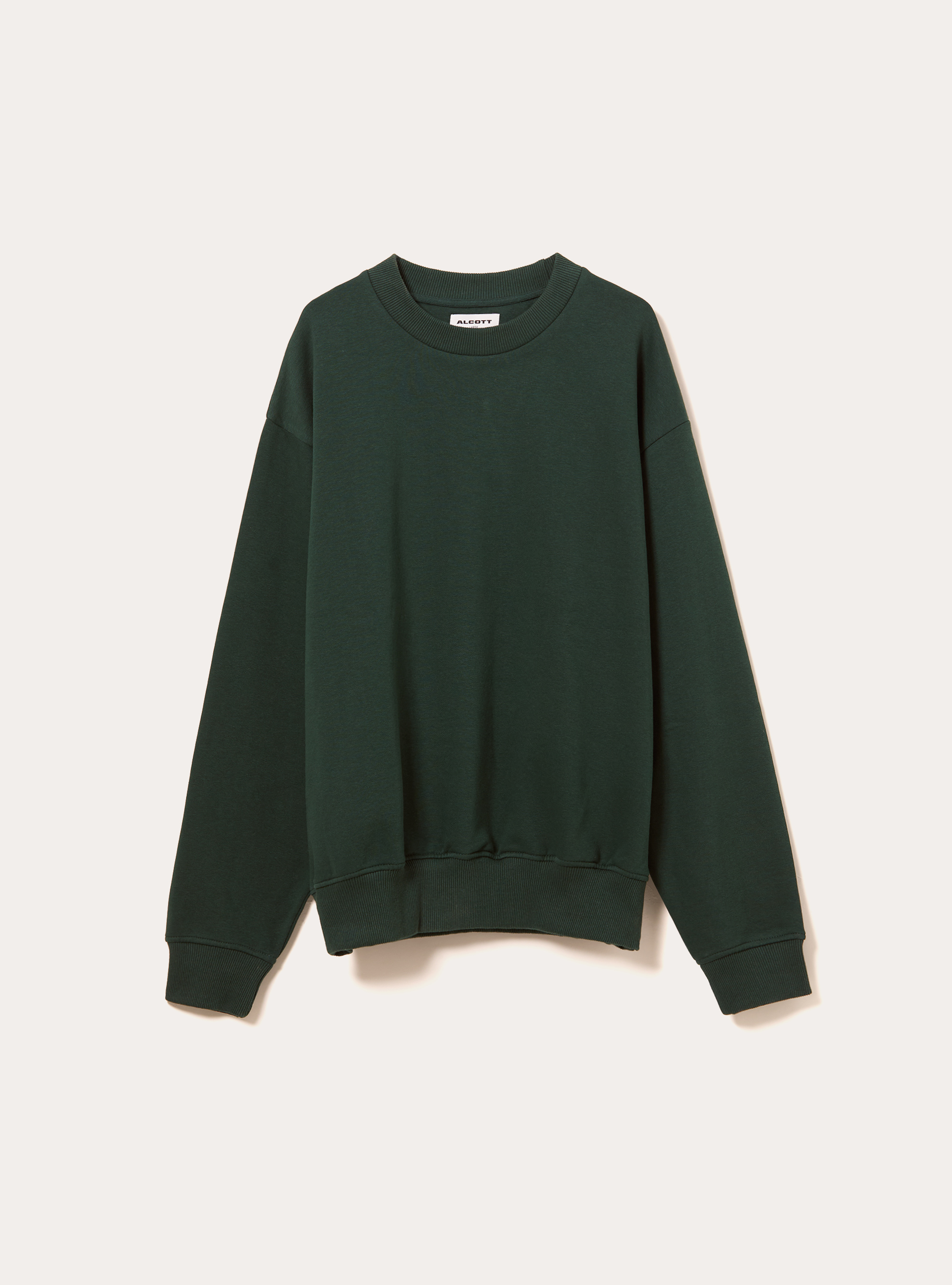 Boxy fit crew neck sweatshirt, GN1 GREEN DARK