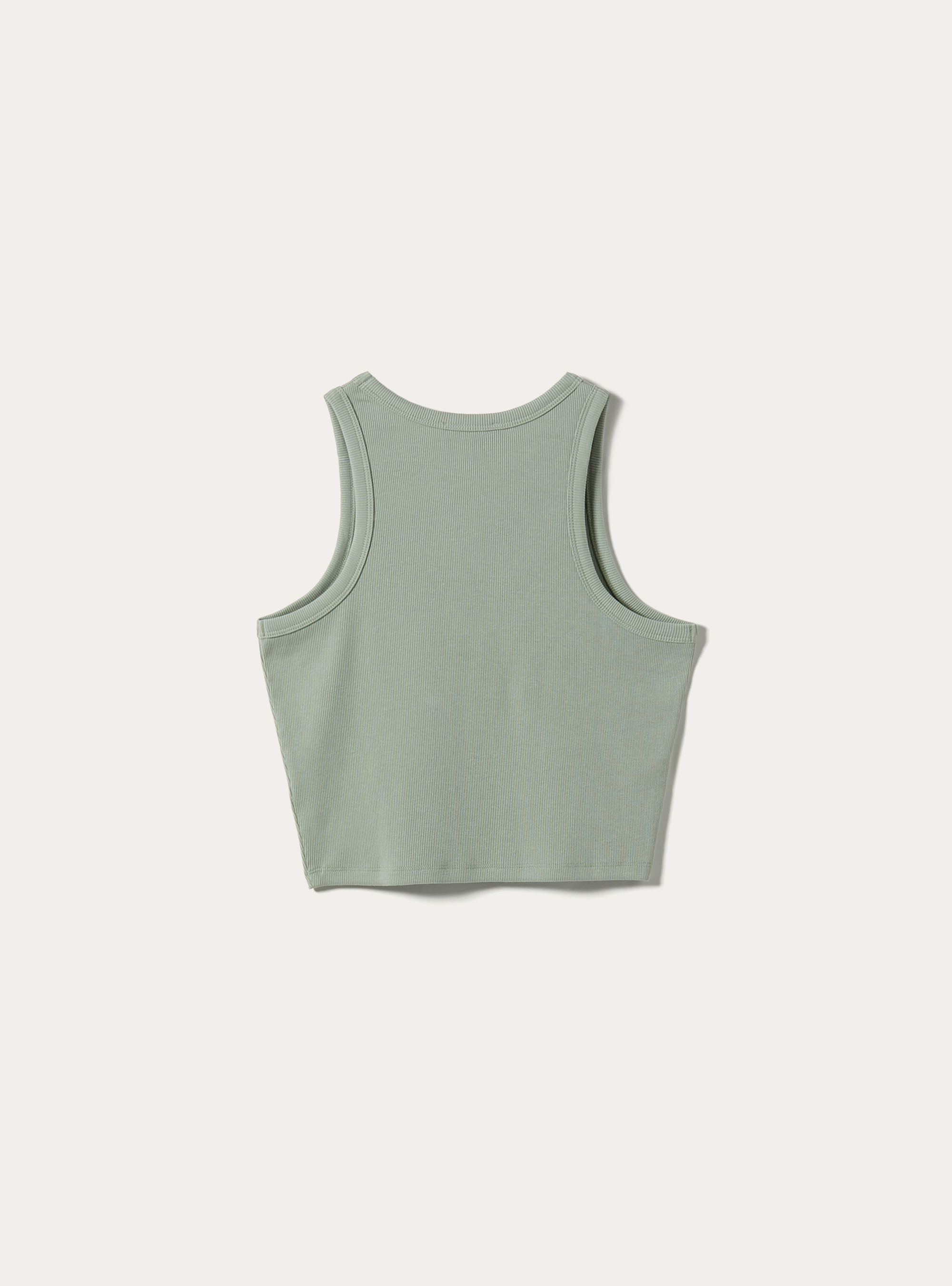 Printed ribbed tank top, GN2 GREEN MEDIUM
