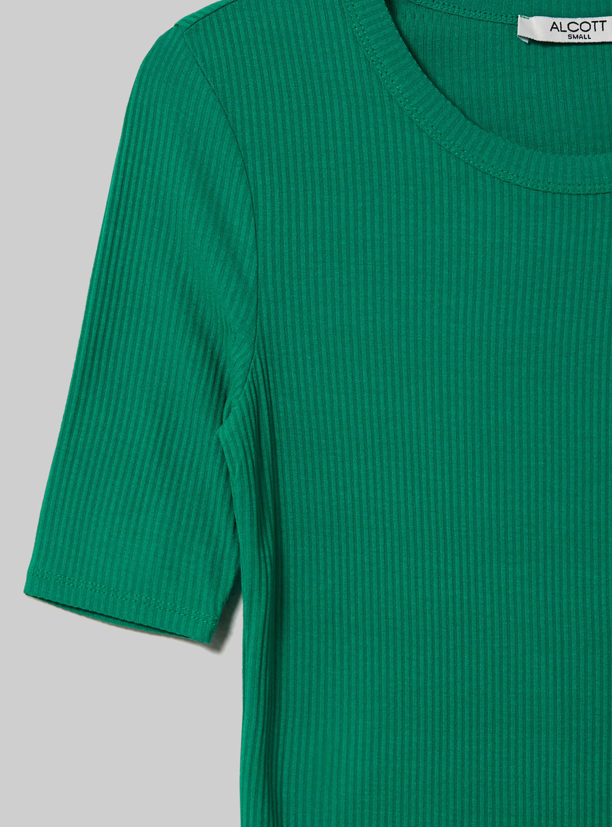 Ribbed short-sleeved bodysuit, GN2 GREEN MEDIUM