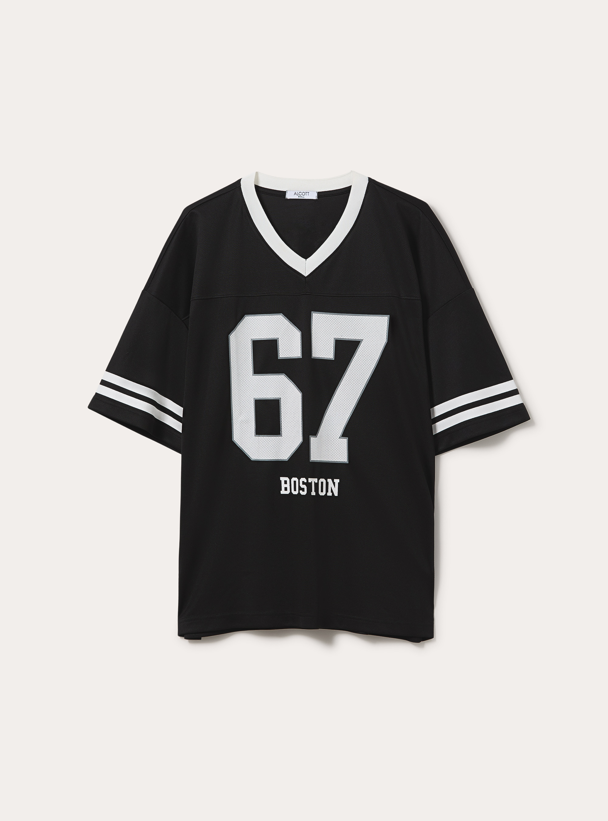 Camiseta oversize estilo futbol con numero 12, BK1 BLACK