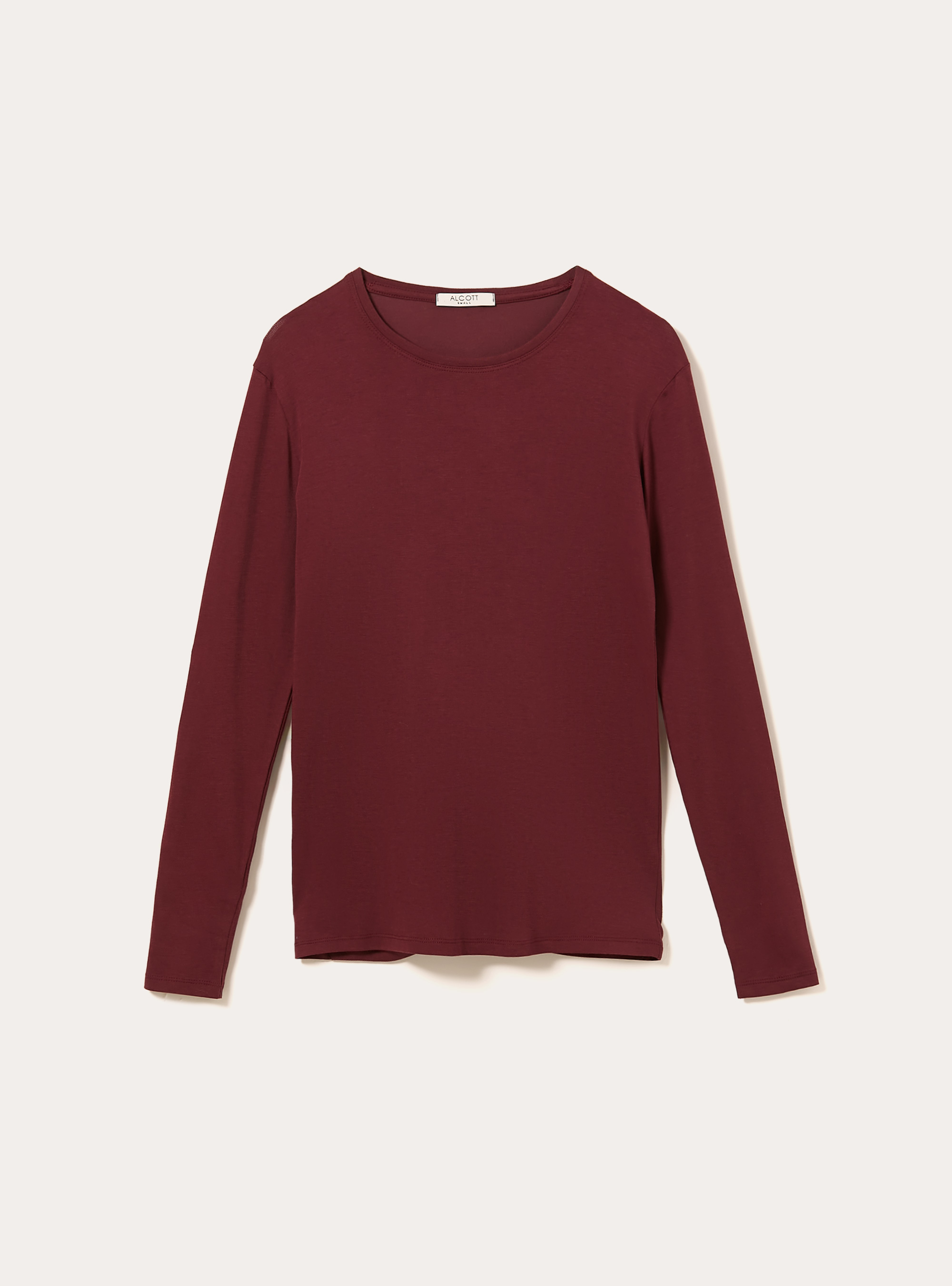 Camiseta básica de manga larga, BO2 BORDEAUX MEDIUM