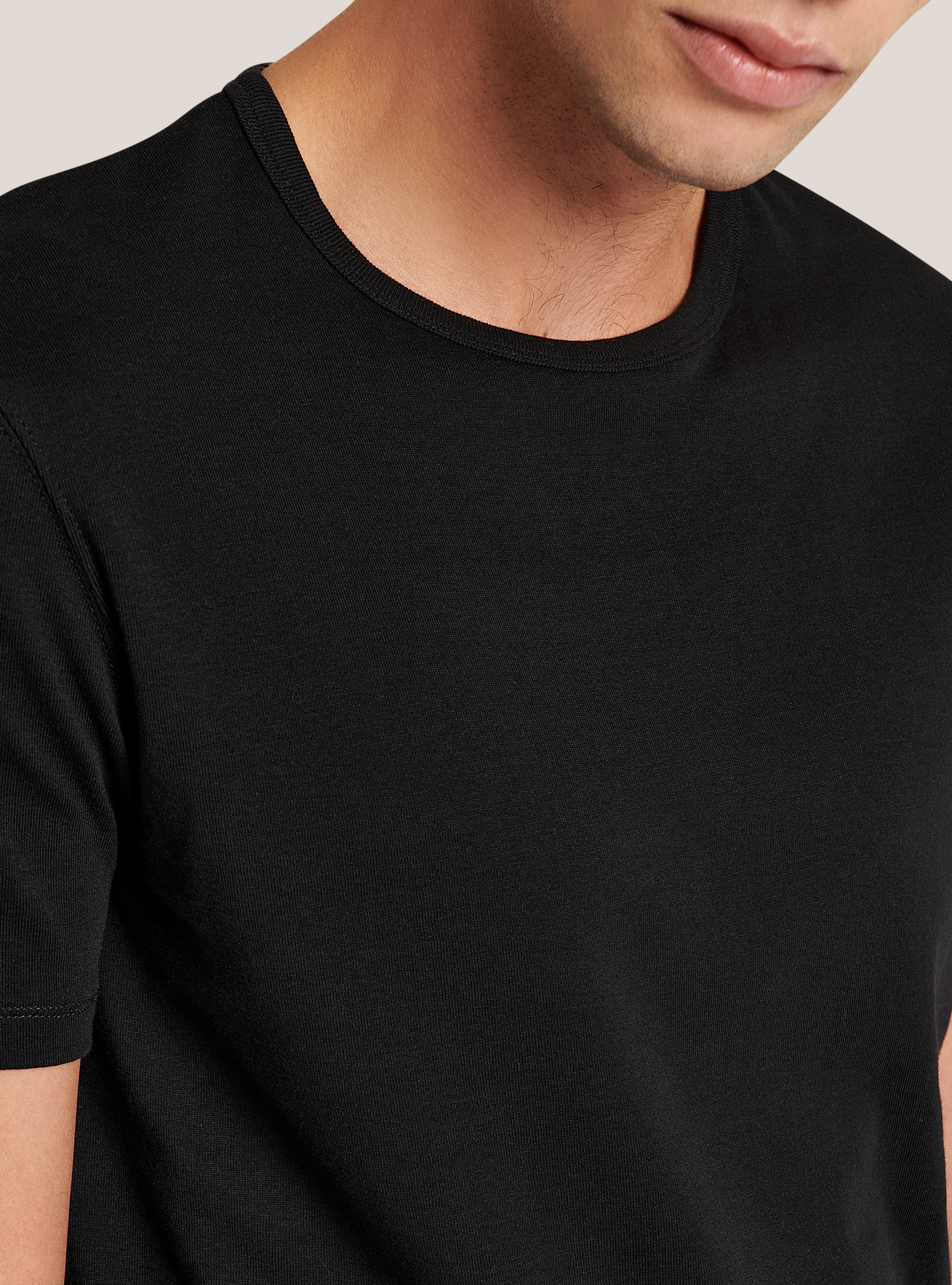 T-shirt en coton uni de base, C101 BLACK