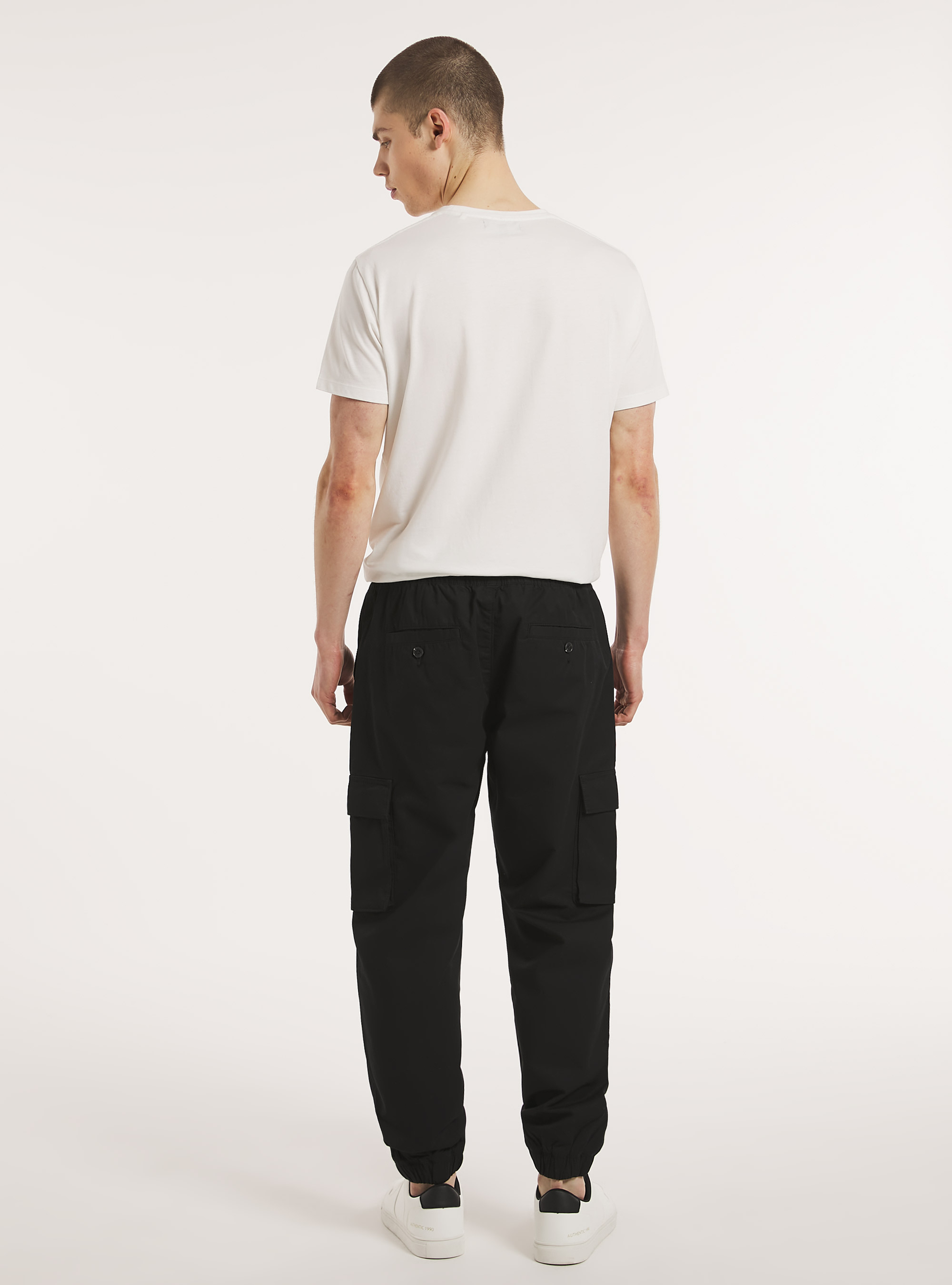 Cotton jogger trousers, BK1 BLACK