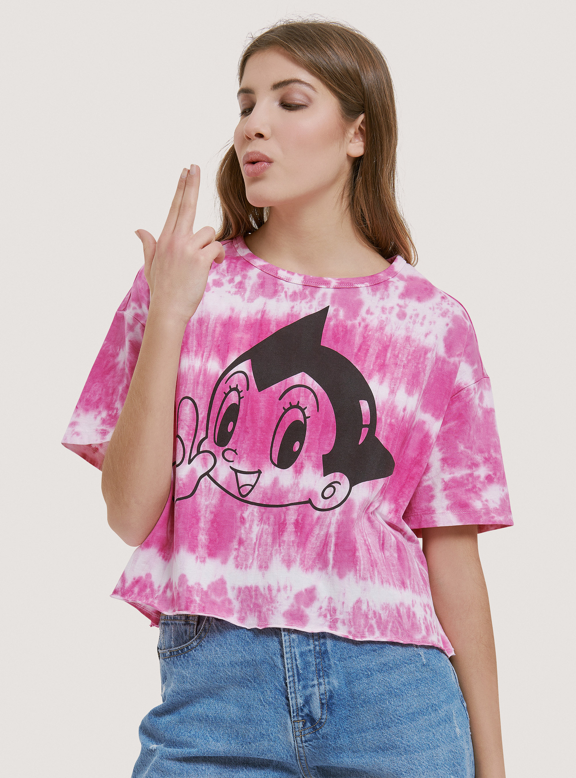Astro Boy x Alcott cropped t-shirt, C4430 FUXIA