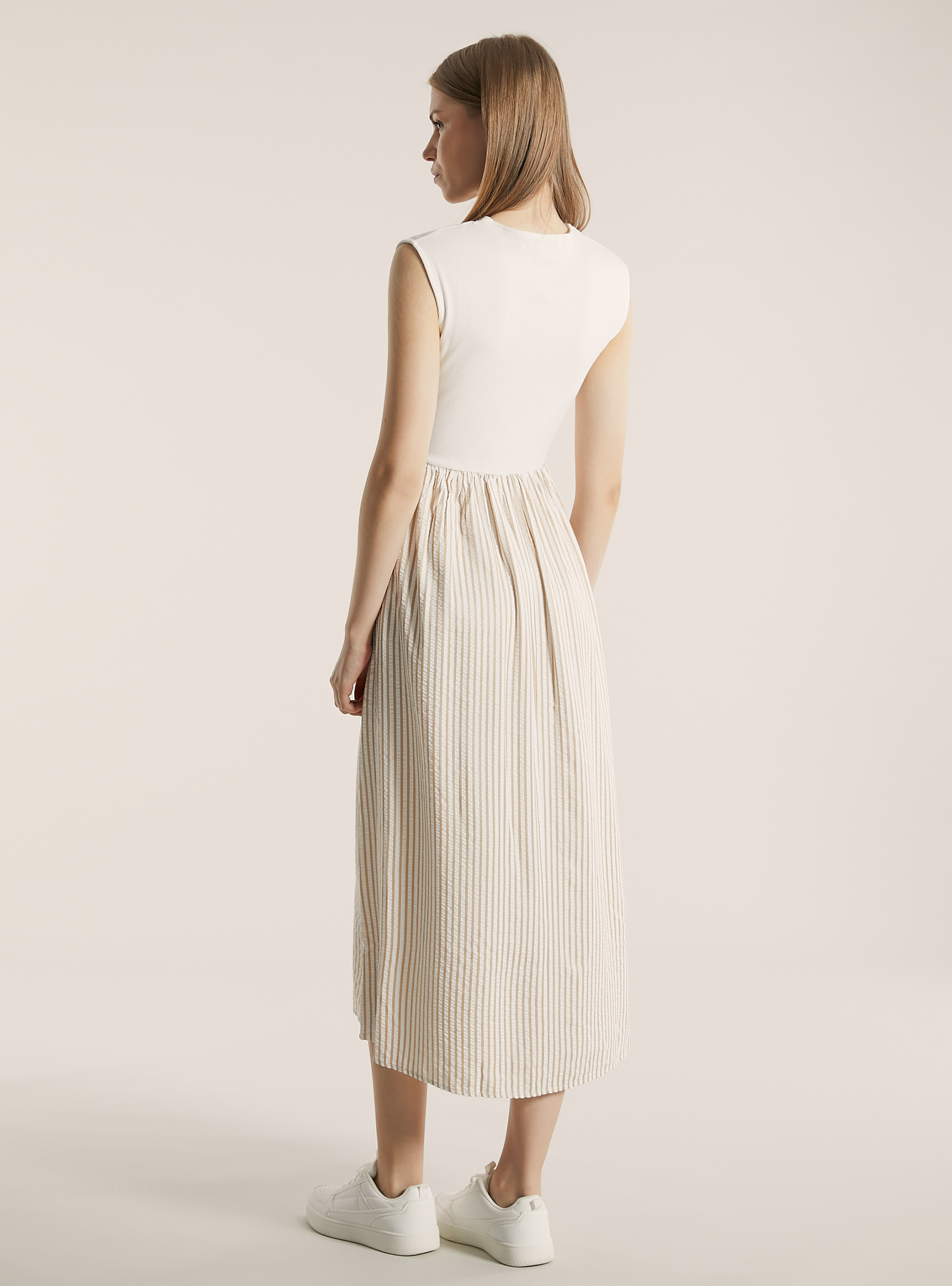 Combined midi dress, WH1 OFF WHITE