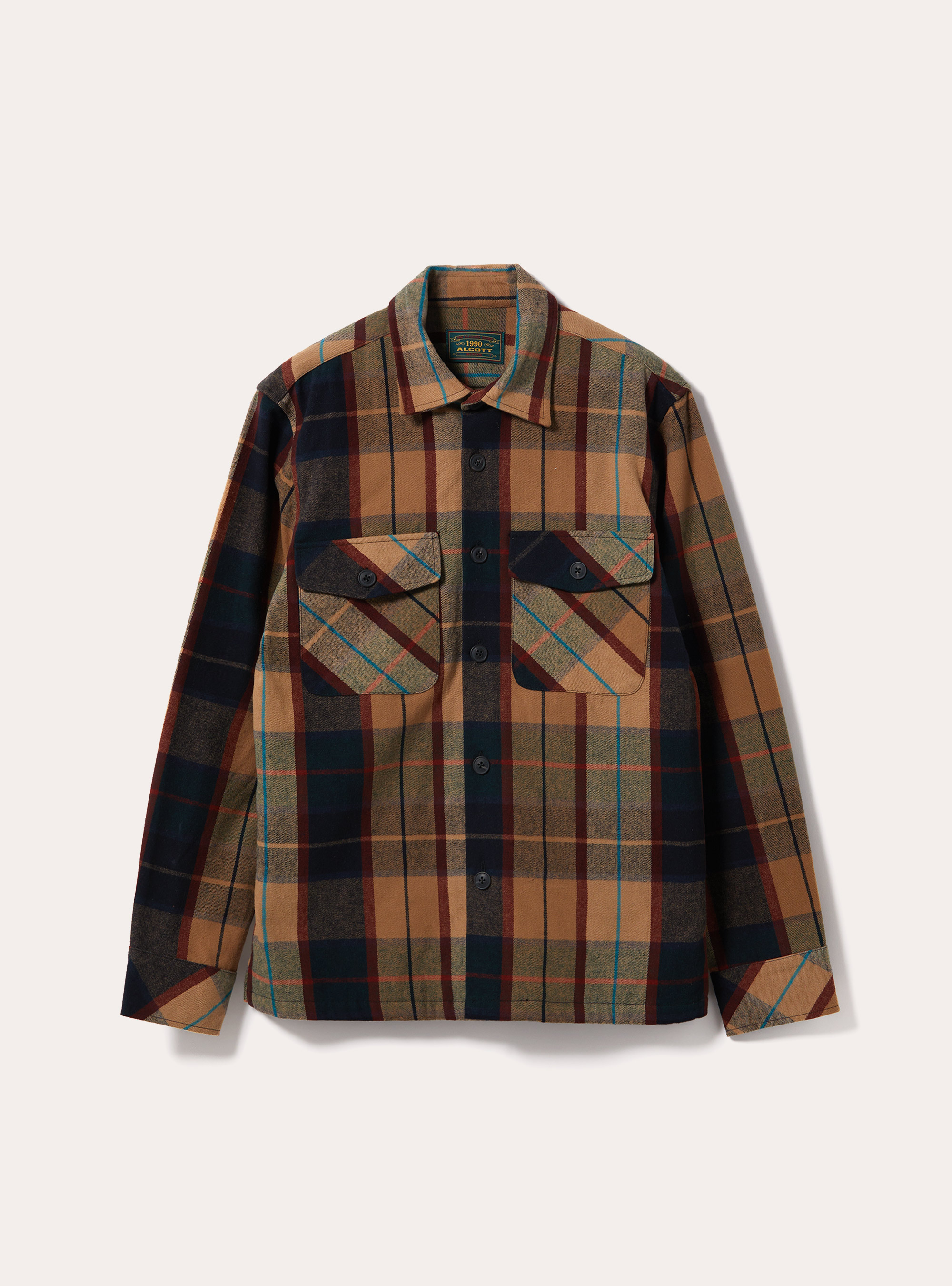 Checked shirt jacket, BG2 BEIGE MEDIUM