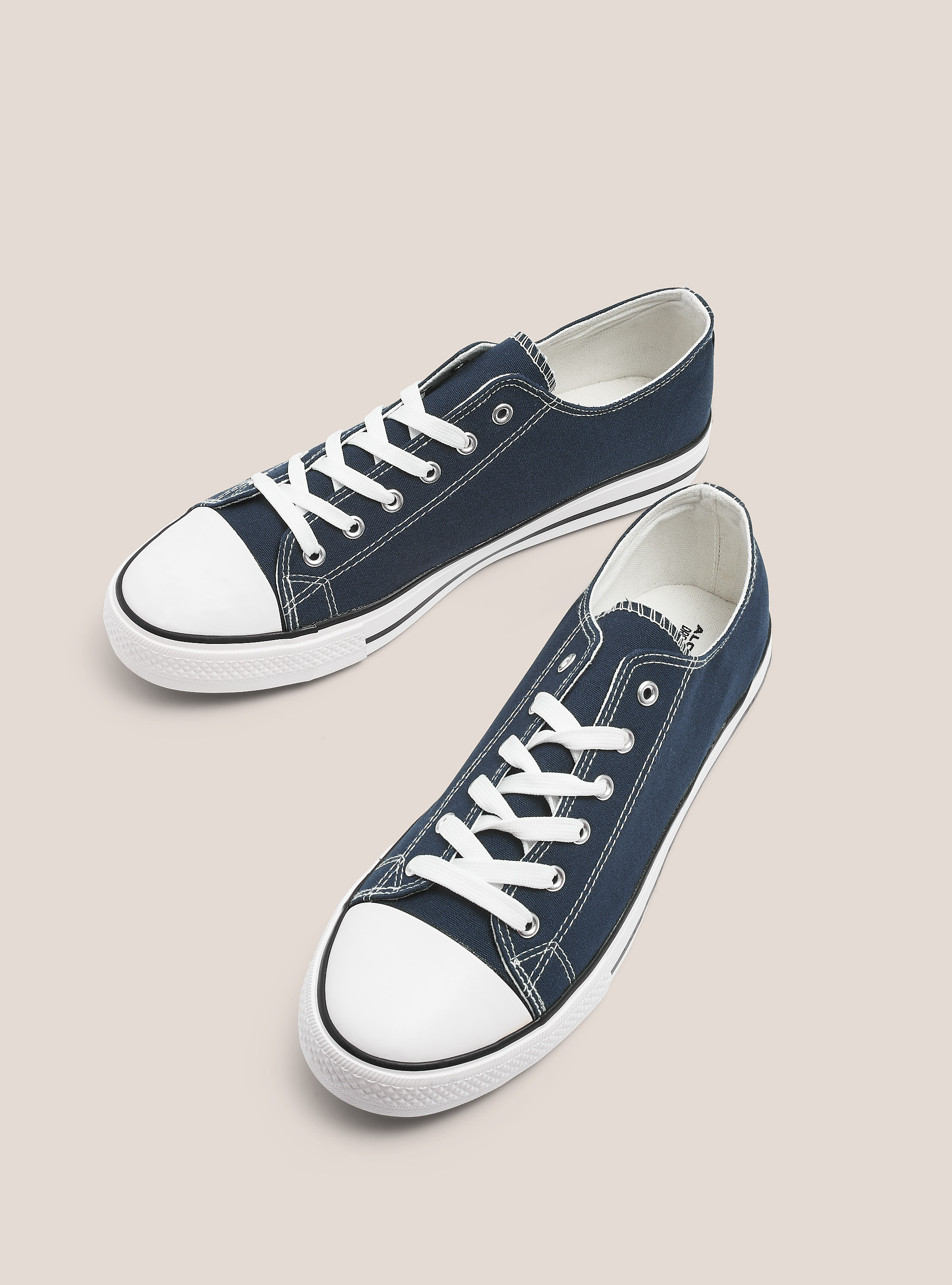 Low trainers in light fabric, BLUE