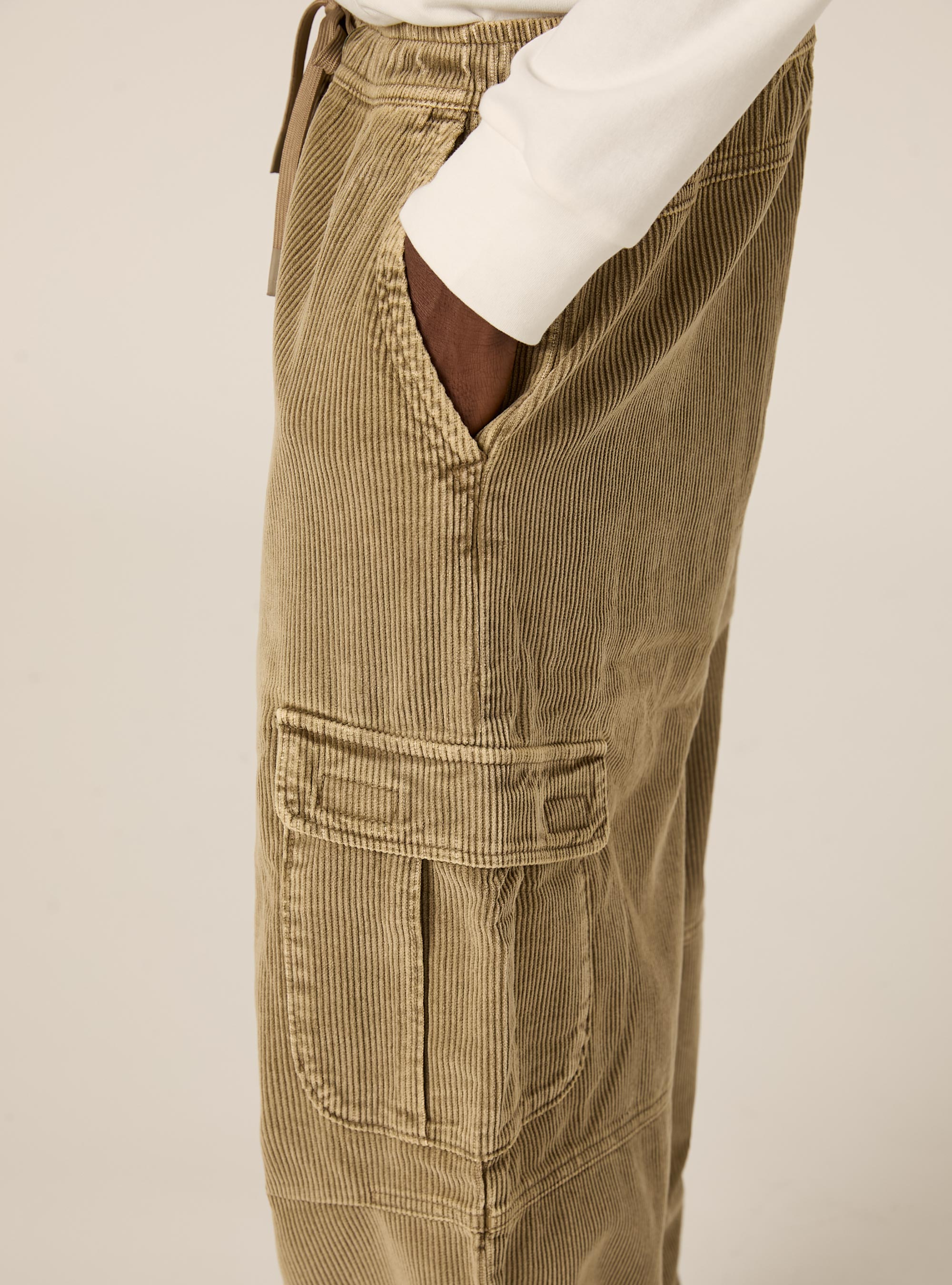 Pantaloni cargo in velluto a coste, BG1 BEIGE DARK