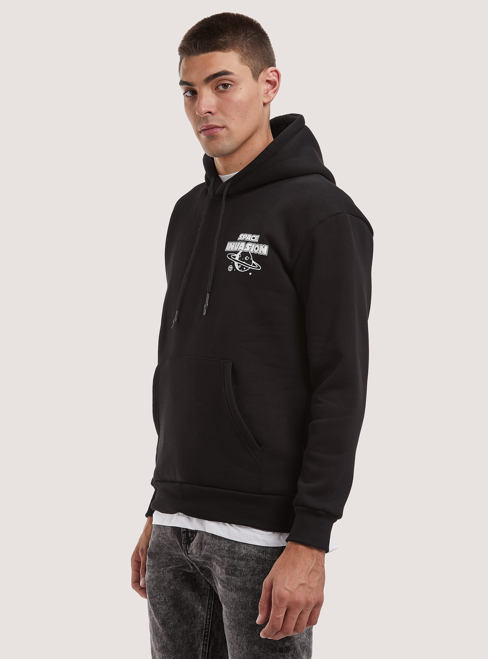 Felpa con cappuccio Smile Collection, BK1 BLACK