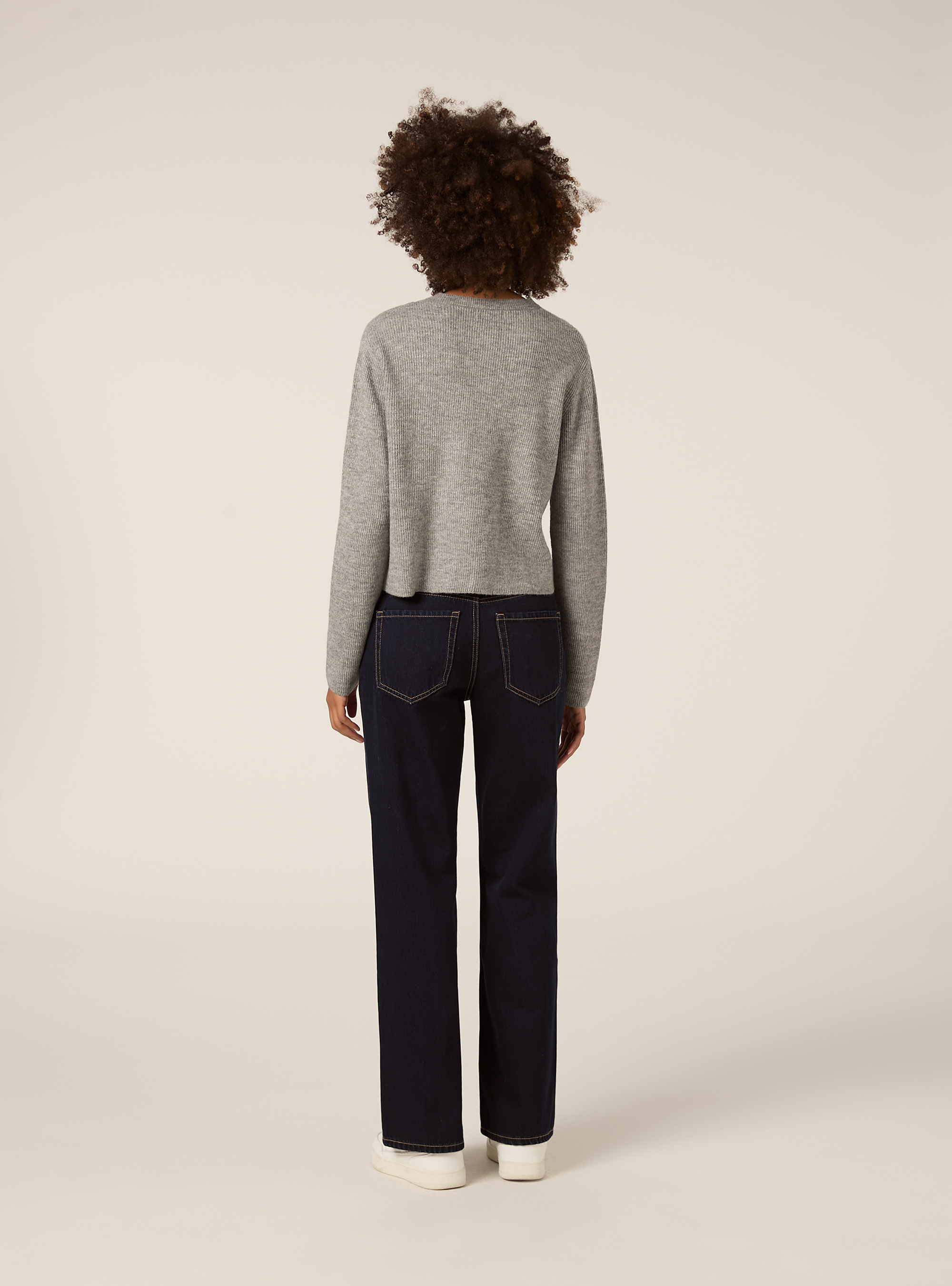 Cárdigan de punto acanalado con botones, MGY2 GREY MEL MEDIUM