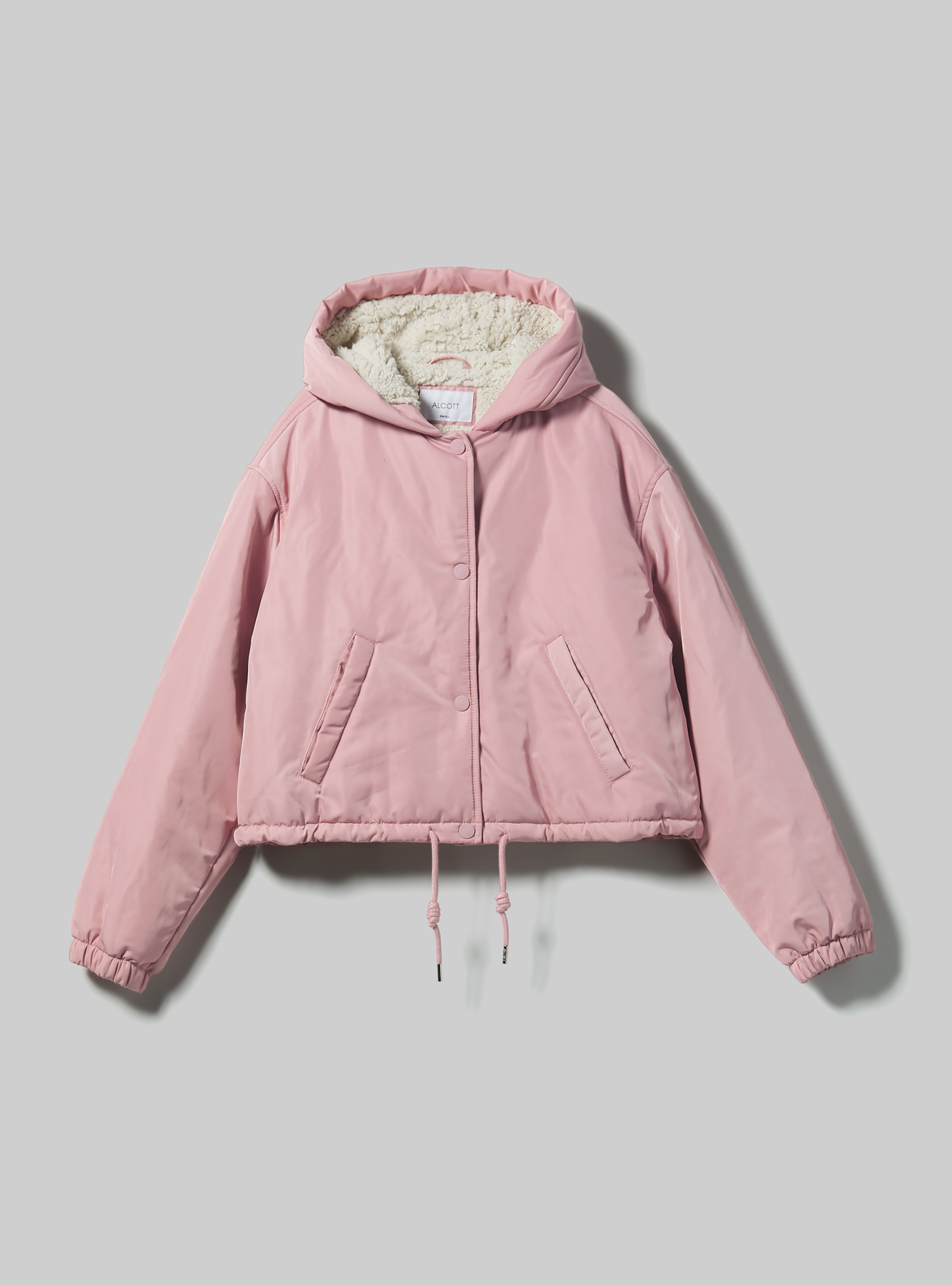 Cropped jacket with teddy lining, PK3 PINK LIGHT