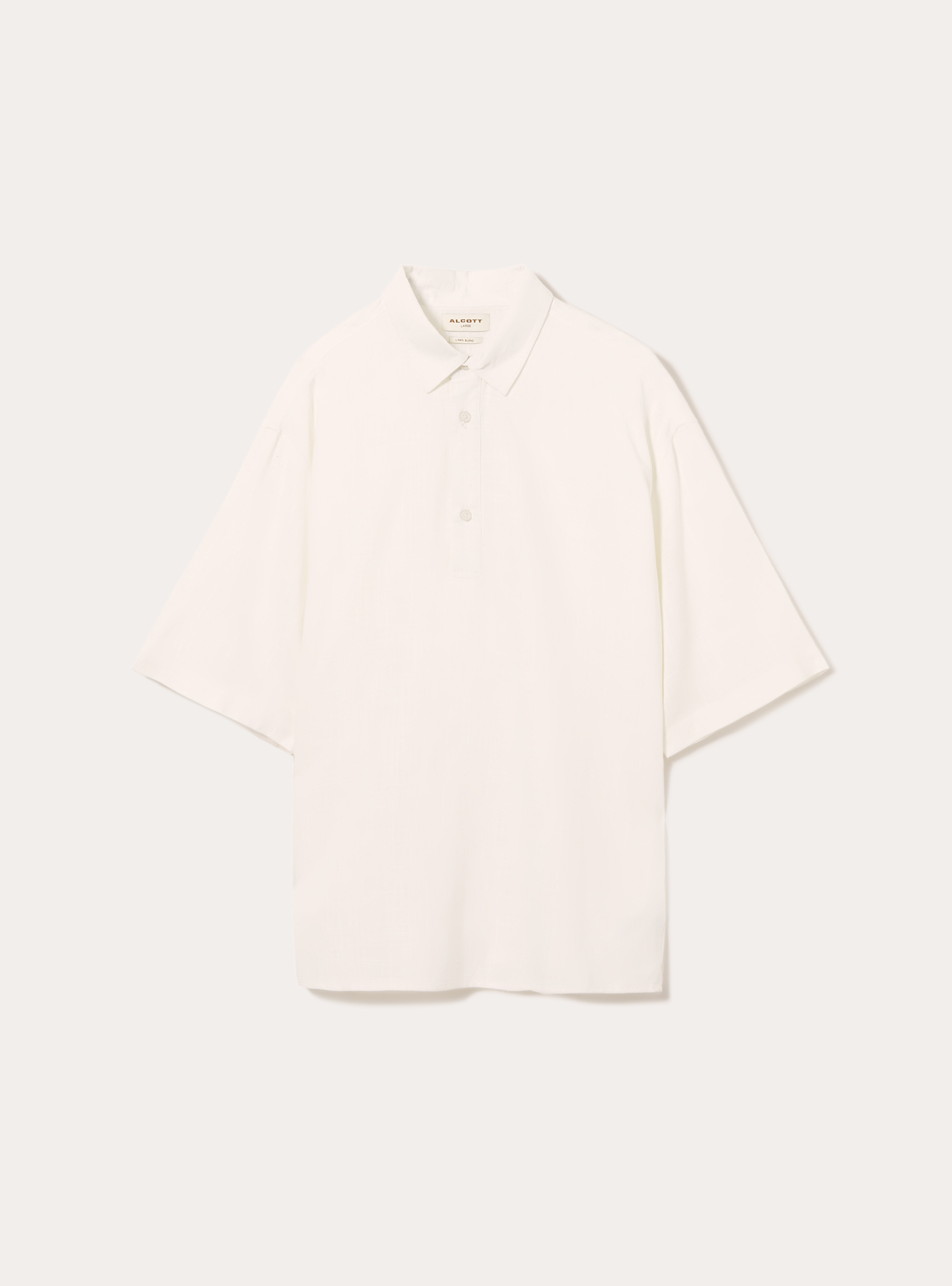 Linen blend short-sleeved shirt, WH1 OFF WHITE
