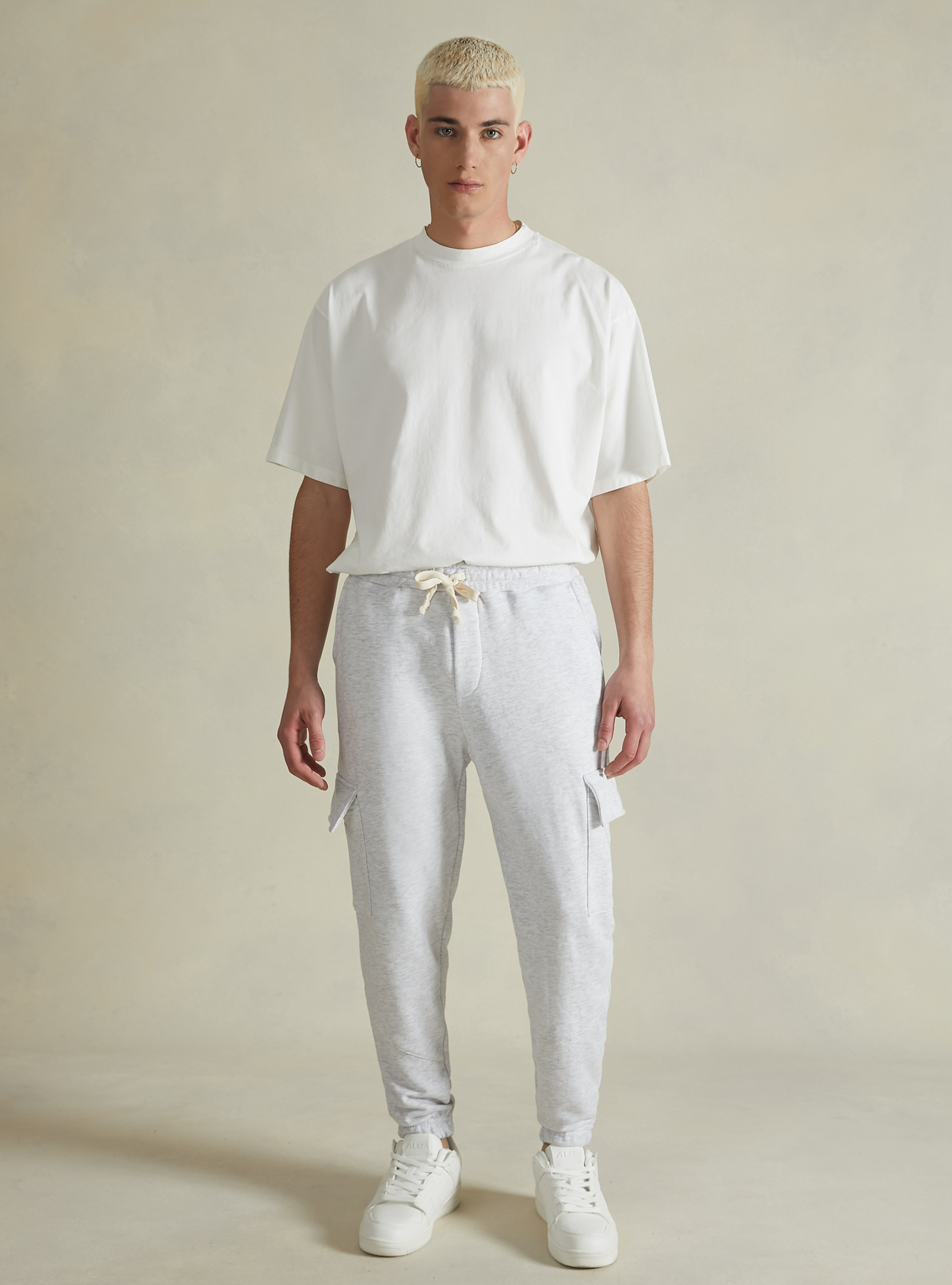 Cotton jogger with pockets, MGY3 GREY MEL LIGHT