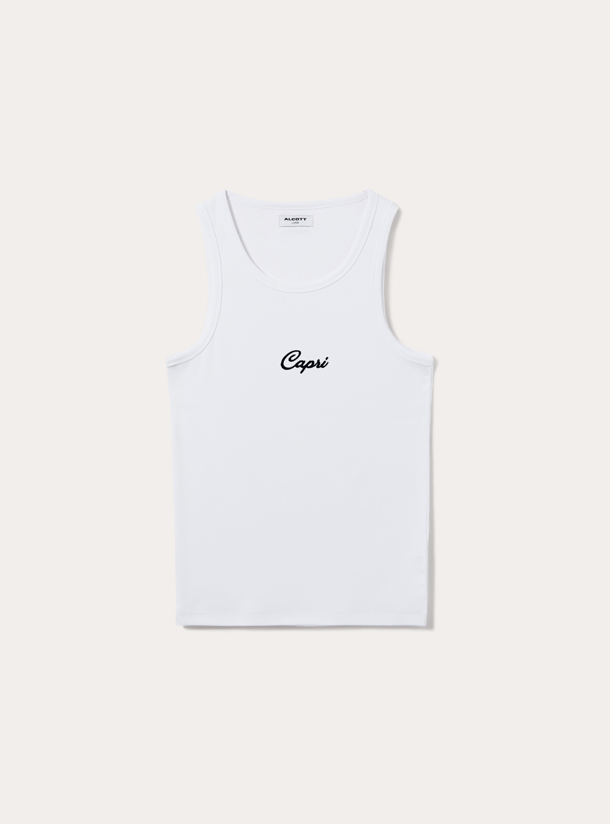 Tank top with Souvenir Capri embroidery, WH3 WHITE