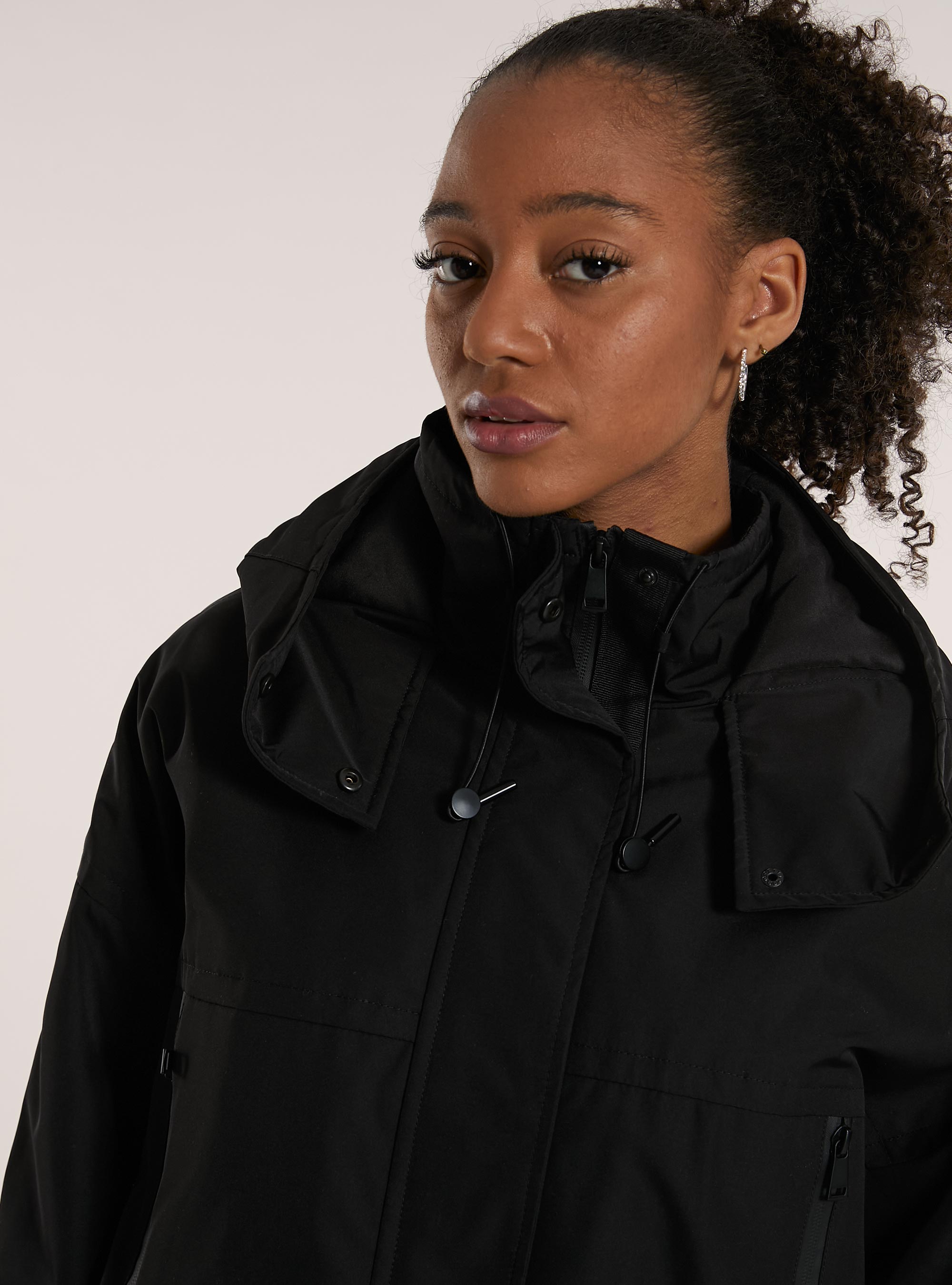 Lightweight cropped padded jacket, BK1 BLACK
