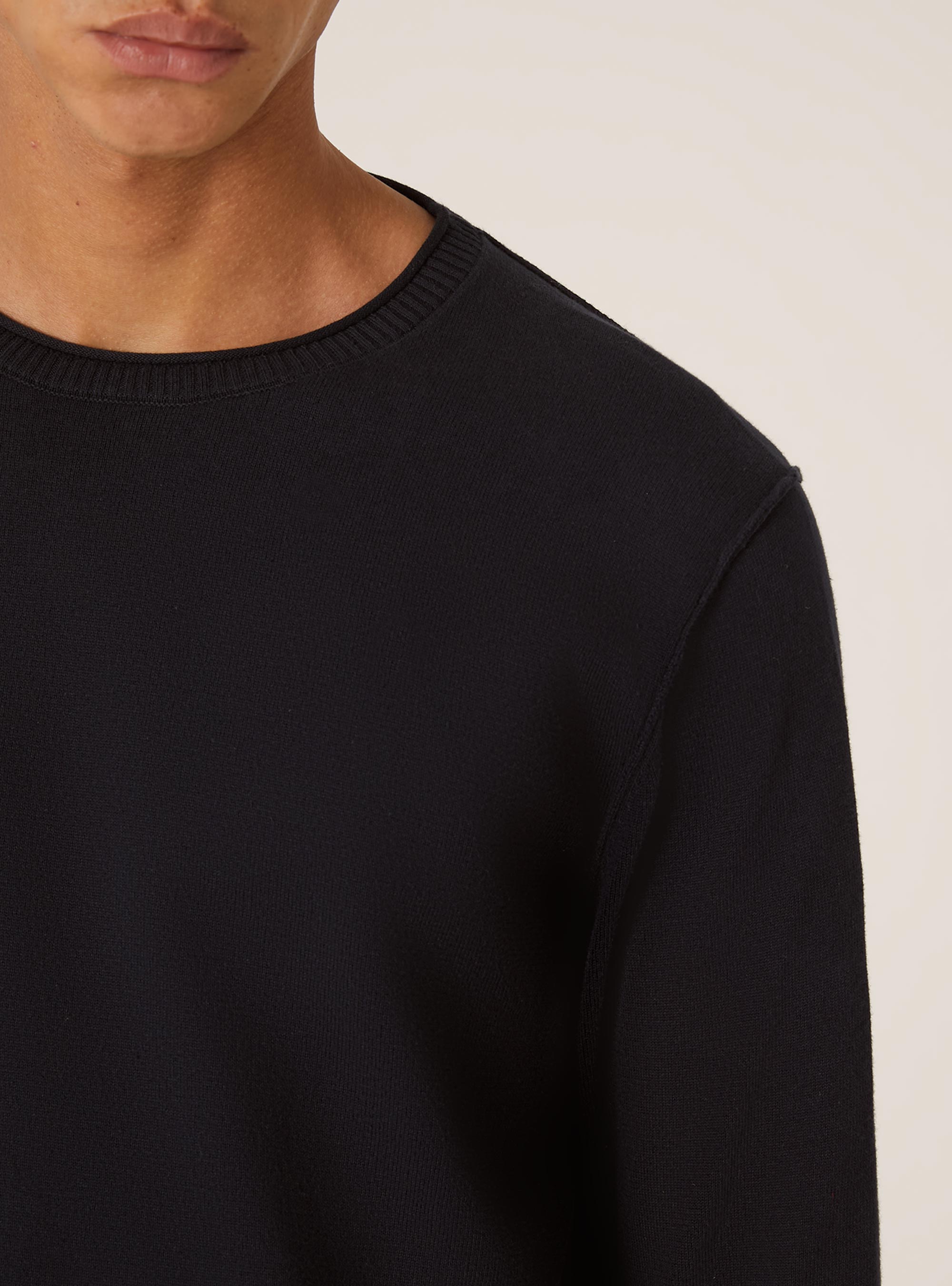 Pull en coton à col rond, NA1 NAVY DARK